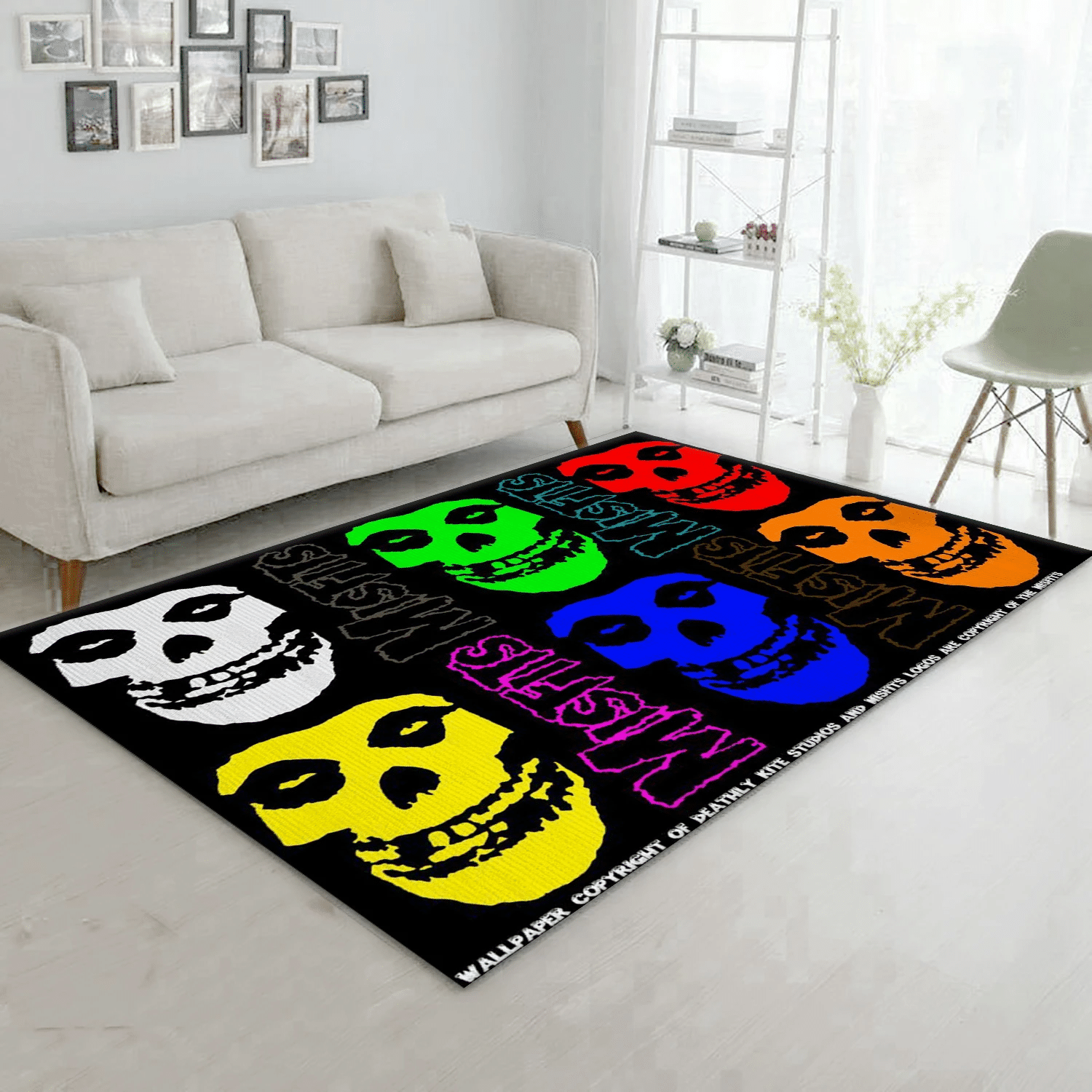 Mitfits Skull 1 Music Area Rug For Christmas