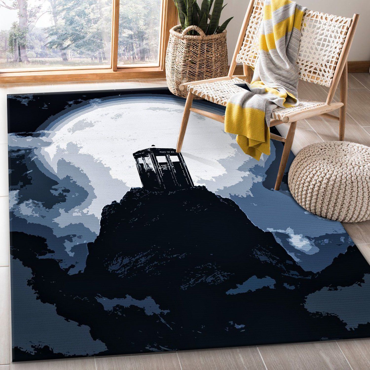 Moon Time Area Rug For Christmas Living Room Rug Home US Decor - Indoor Outdoor Rugs