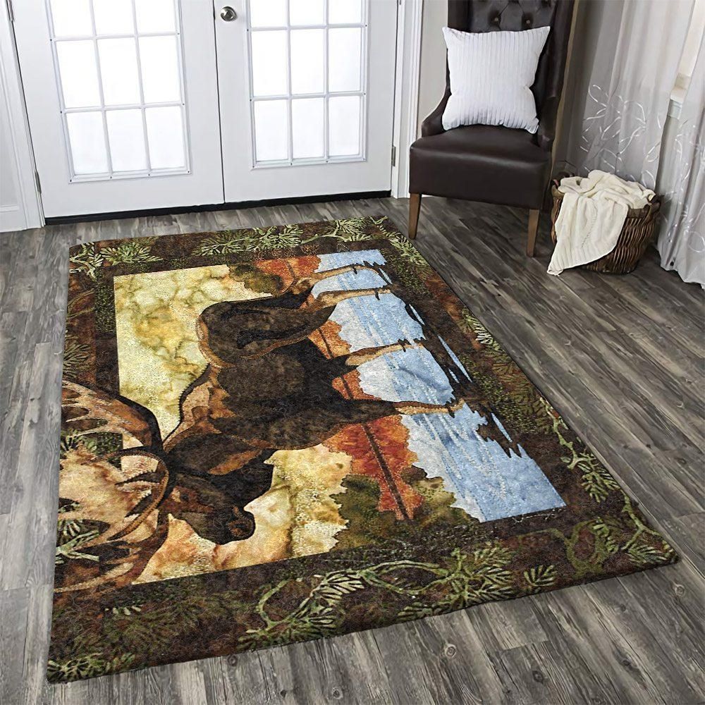 Moose Rug Chrismas Gift - Indoor Outdoor Rugs