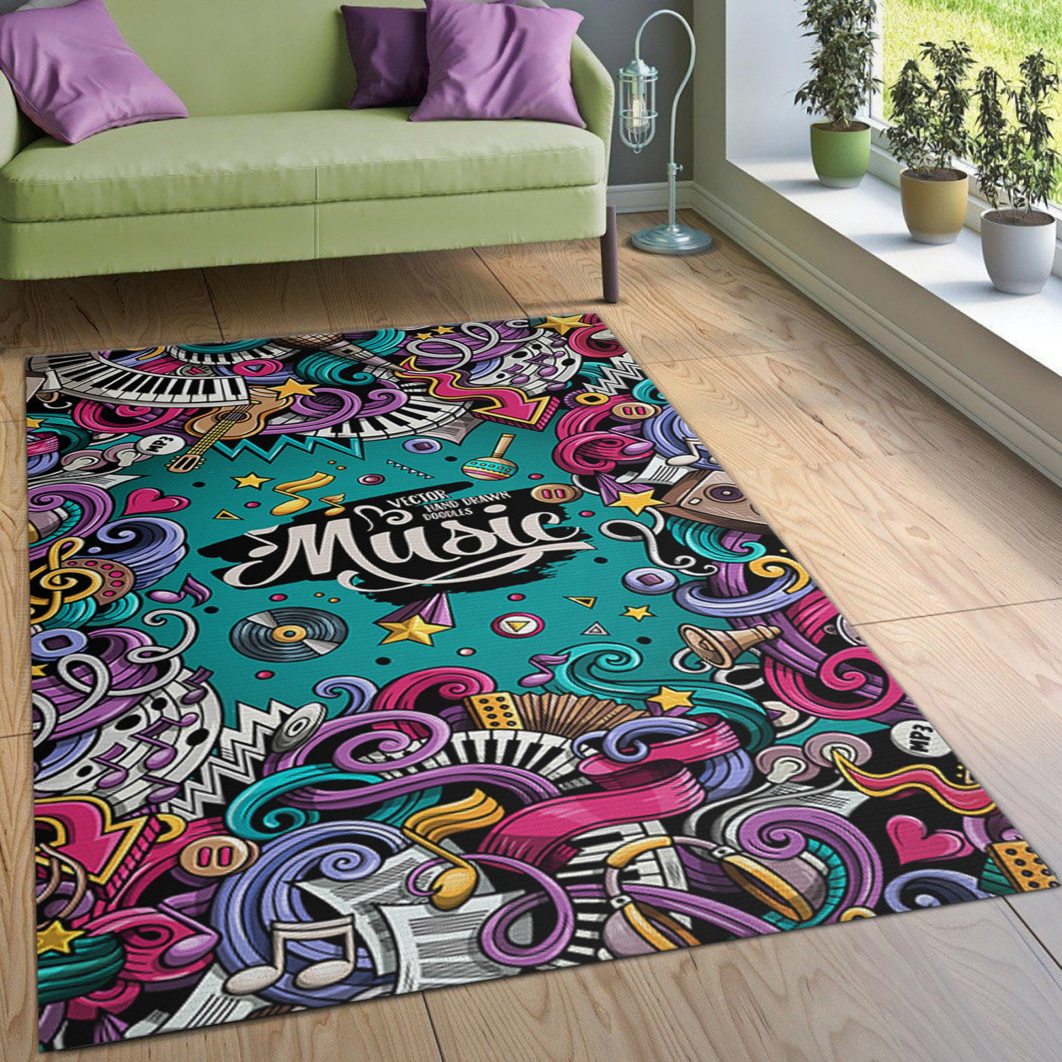 Music Rug Modern Rugs Living Room Rug Home Decor