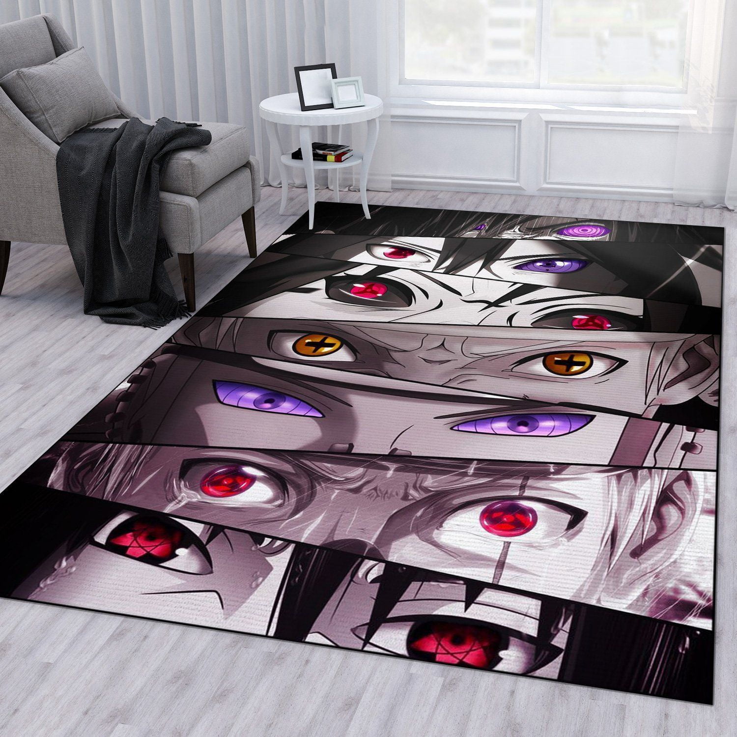 Naruto Eyes Anime Area Rug Bedroom Rug Home US Decor - Indoor Outdoor Rugs