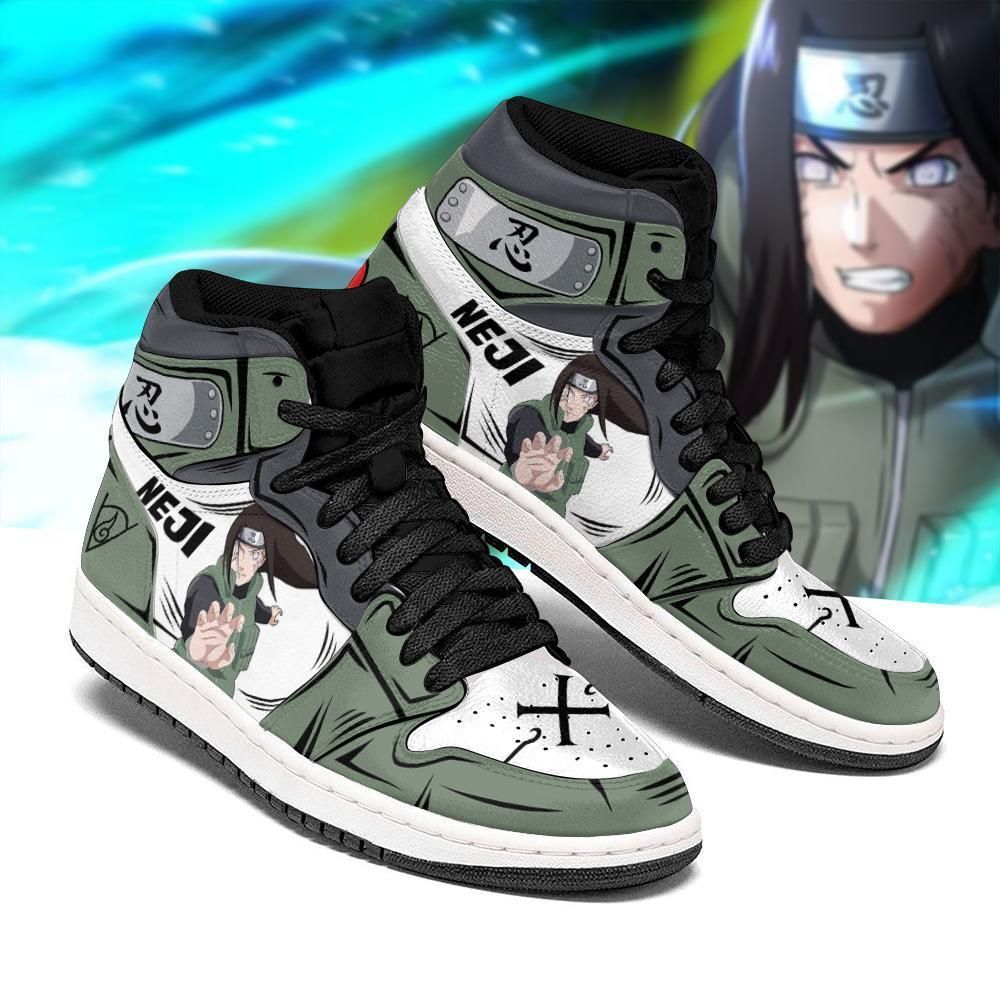 Naruto Neji Hyuga Uniform Costume Anime Air Jordan Shoes Sport Sneakers