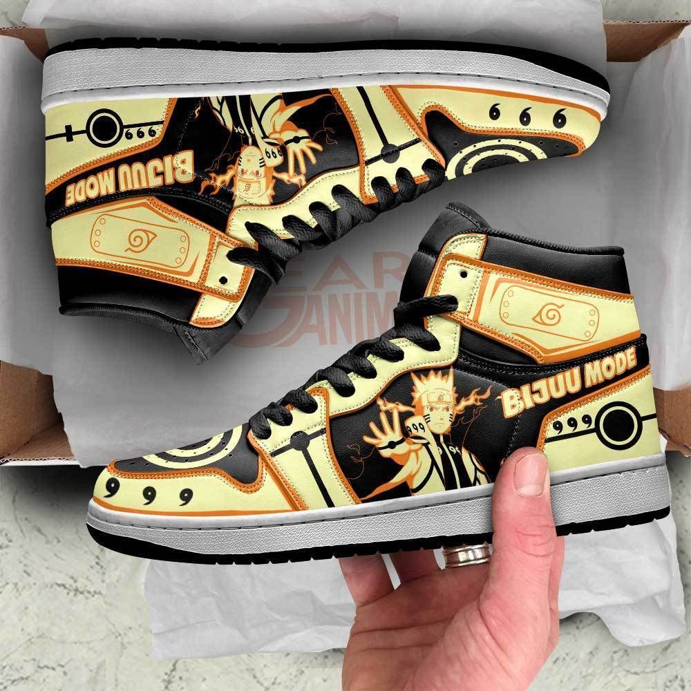 Naruto Nine Tails Chakra Mode Costume Anime Air Jordan Shoes Sport Sneakers