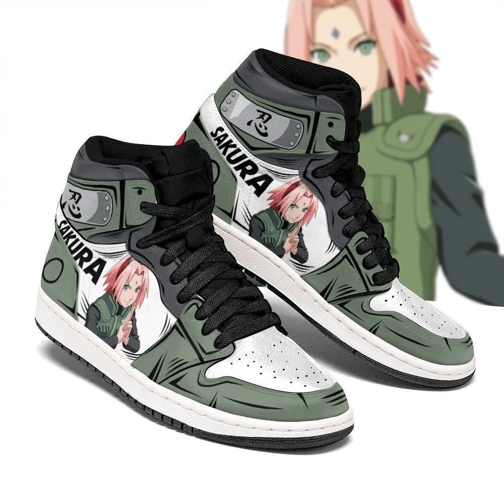 Naruto Sakura Haruno Uniform Costume Anime Air Jordan Shoes Sport Sneakers