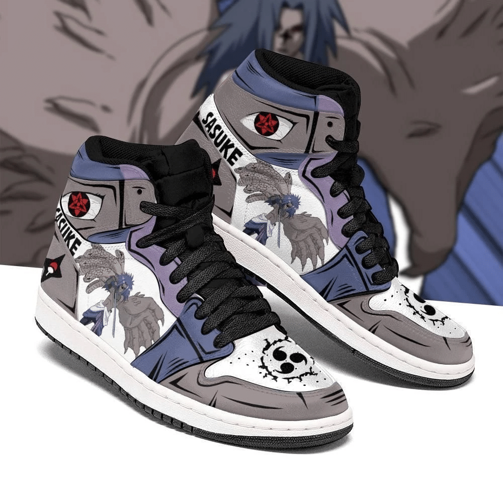 Naruto Sasuke Cursed Seal Of Heaven Costume Anime Air Jordan Shoes Sport Sneakers