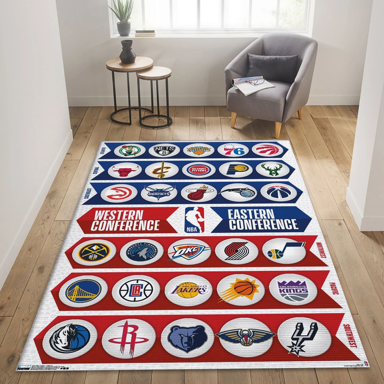 Nba Conference Logos NBA Reangle Area Rug