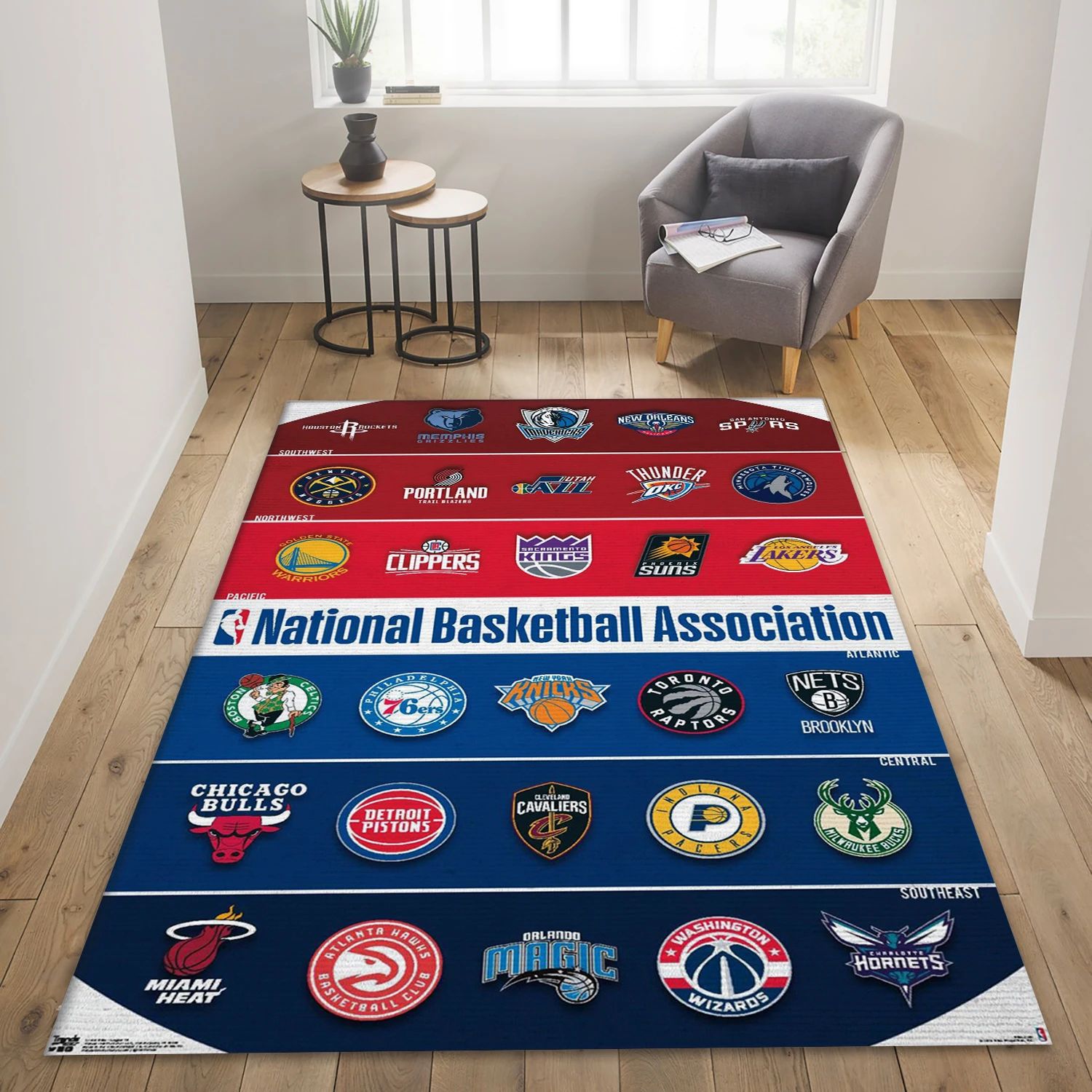 Nba League Logos NBA Area Rug For Christmas