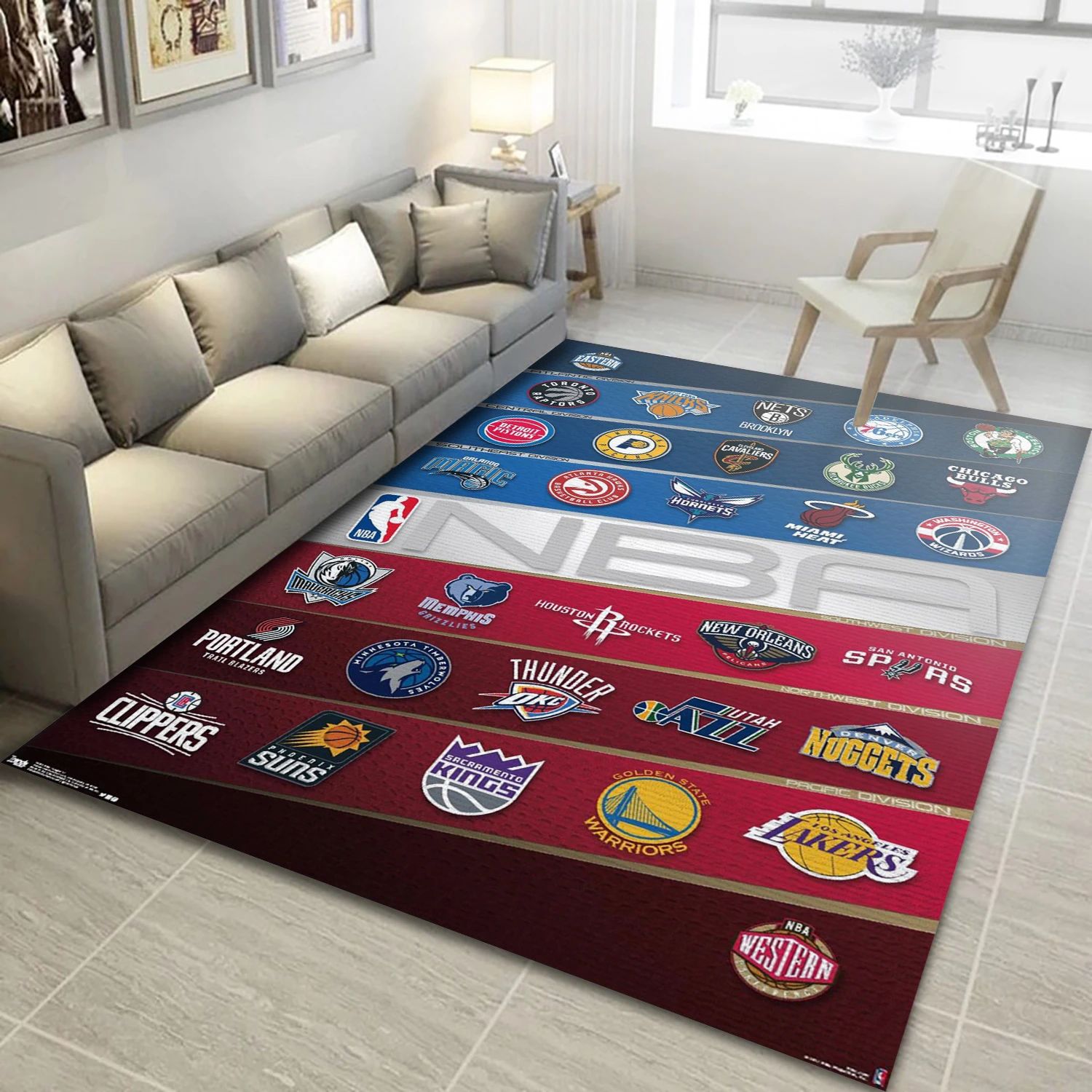 Nba Teams NBA Team Logos Area Rug