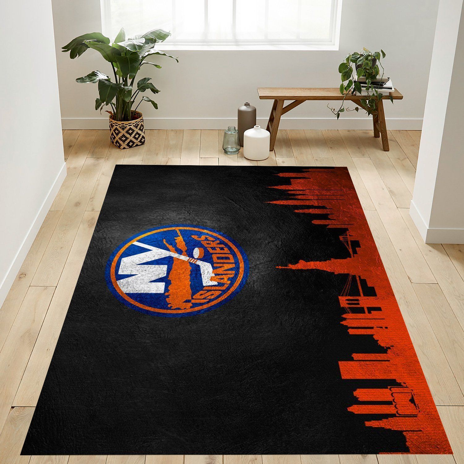 New York Islanders Skyline Nfl Team Logo Rug Living Room Rug US Gift Decor - Indoor Outdoor Rugs