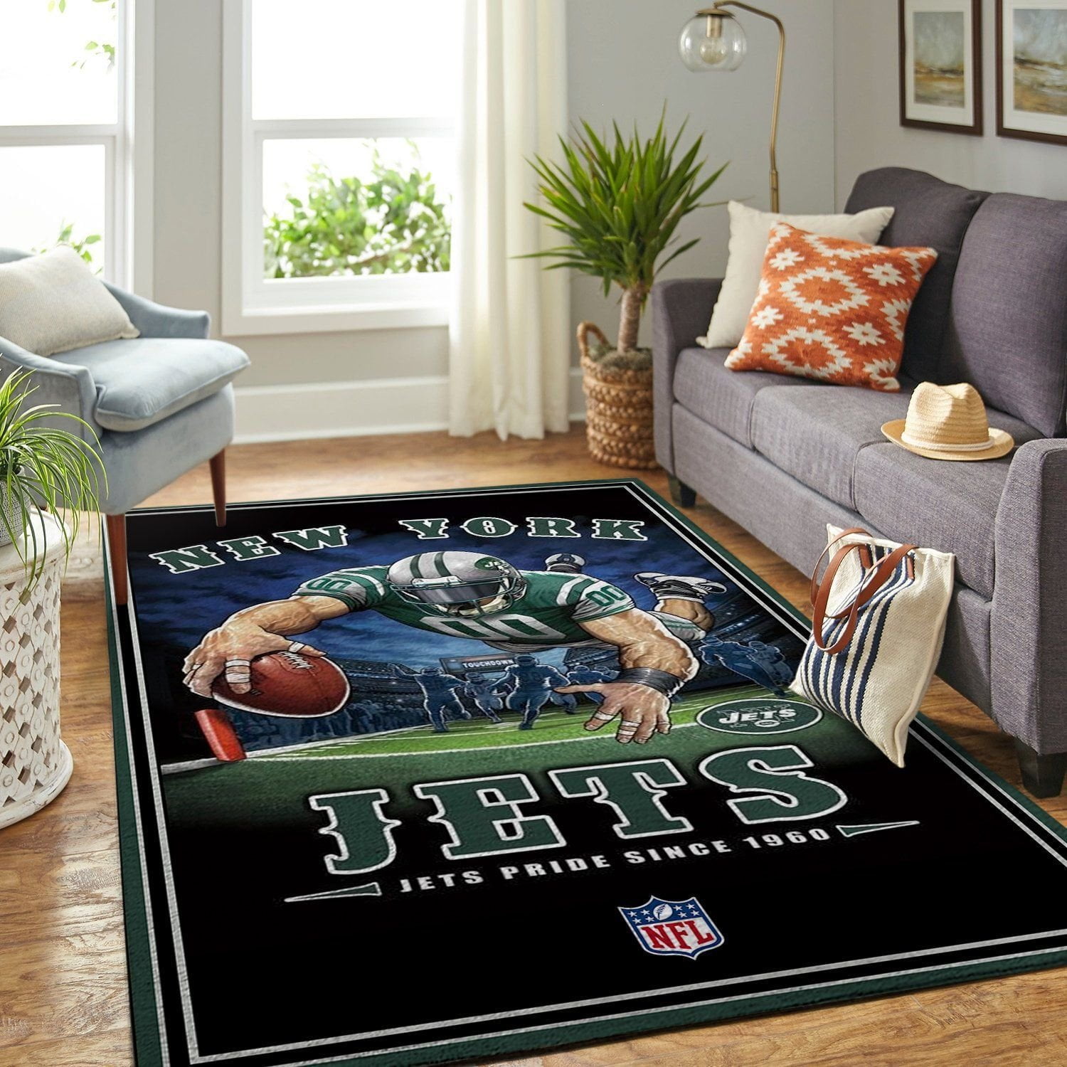 New York Jets Nfl Team Pride Nice Gift Home Decor Rectangle Area Rug - Indoor Outdoor Rugs