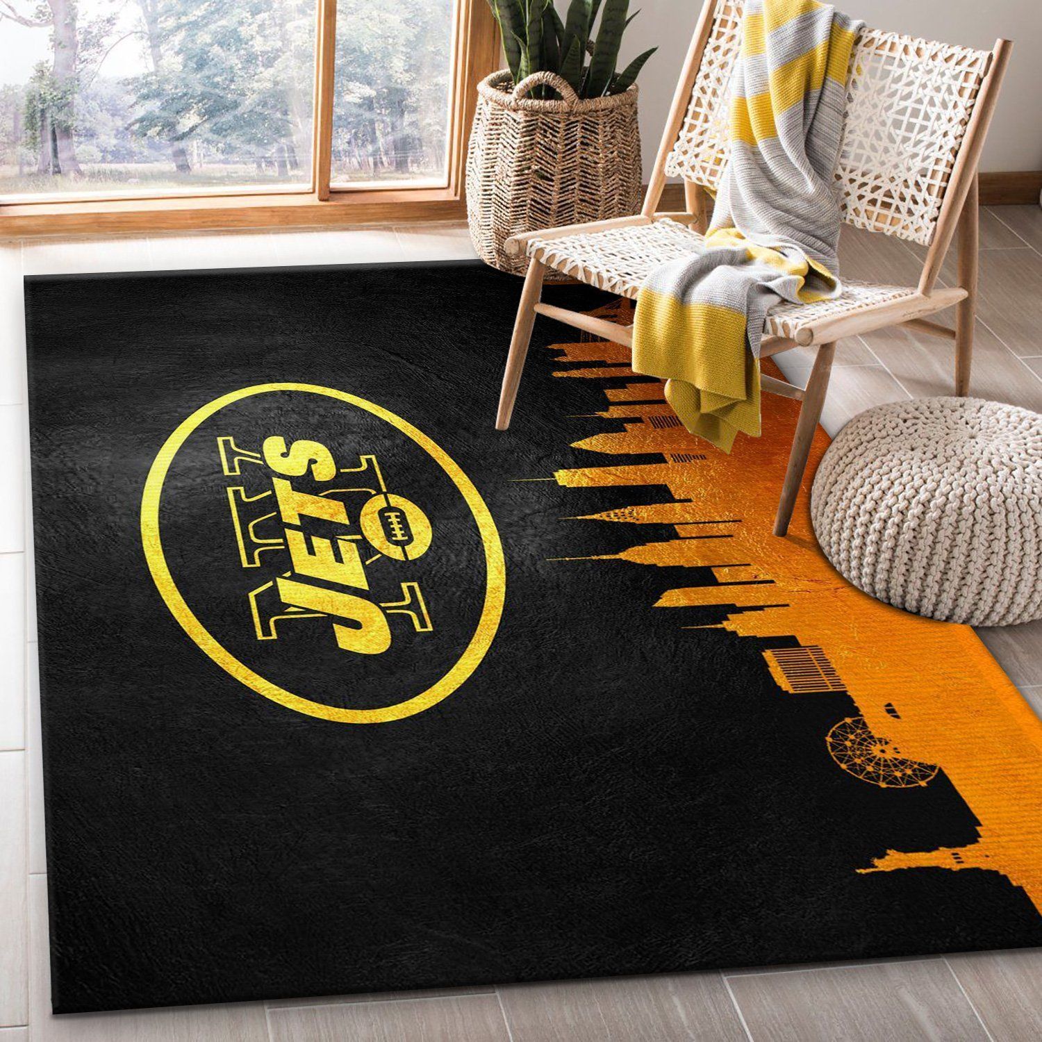 New York Jets Skyline NFL Area Rug