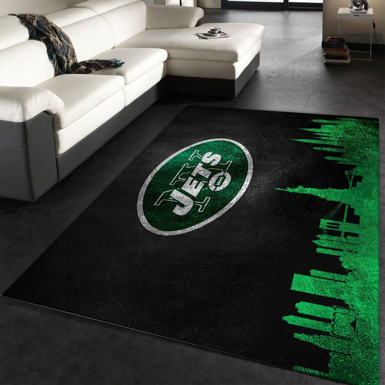 New York Jets Skyline NFL Team Logos Area Rug