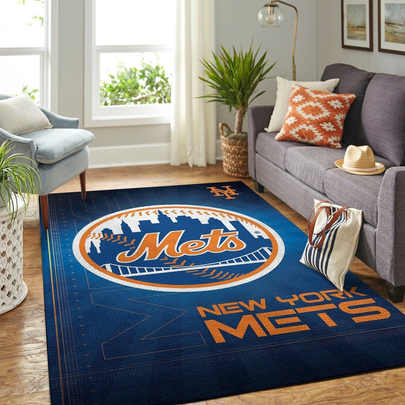 New York Mets Mlb Team Logo Style Nice Gift Home Decor Rectangle Area Rug - Indoor Outdoor Rugs