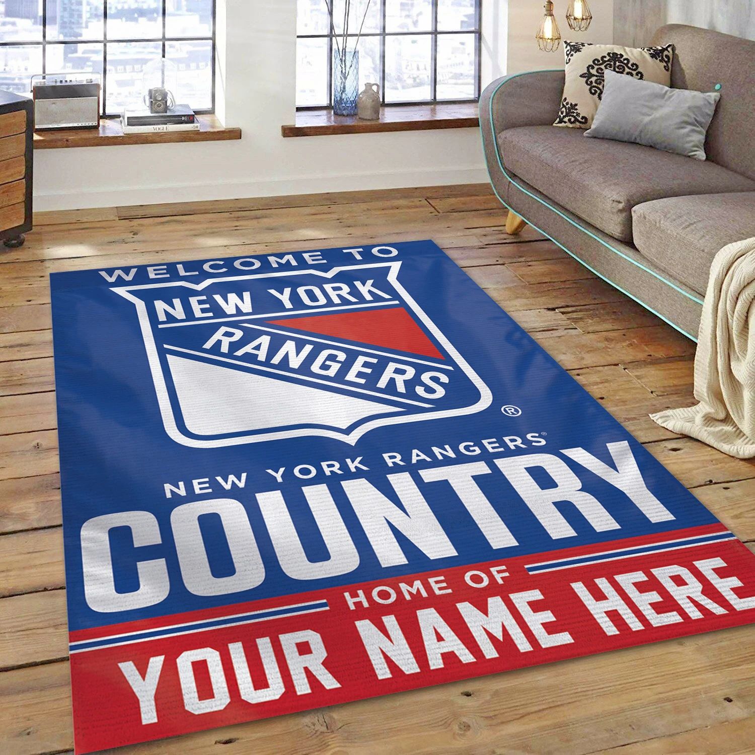 New York Rangers Wincraft Personal NHL Area Rug For Christmas, Sport Living Room Rug - US Decor - Indoor Outdoor Rugs