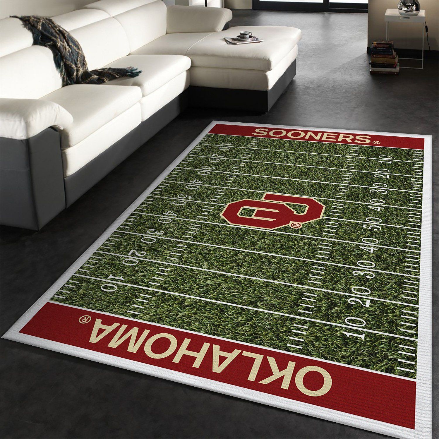 Nfl Football Fans Oklahoma Sooners Home Field Area Rug Football Home Decor - Indoor Outdoor Rugs