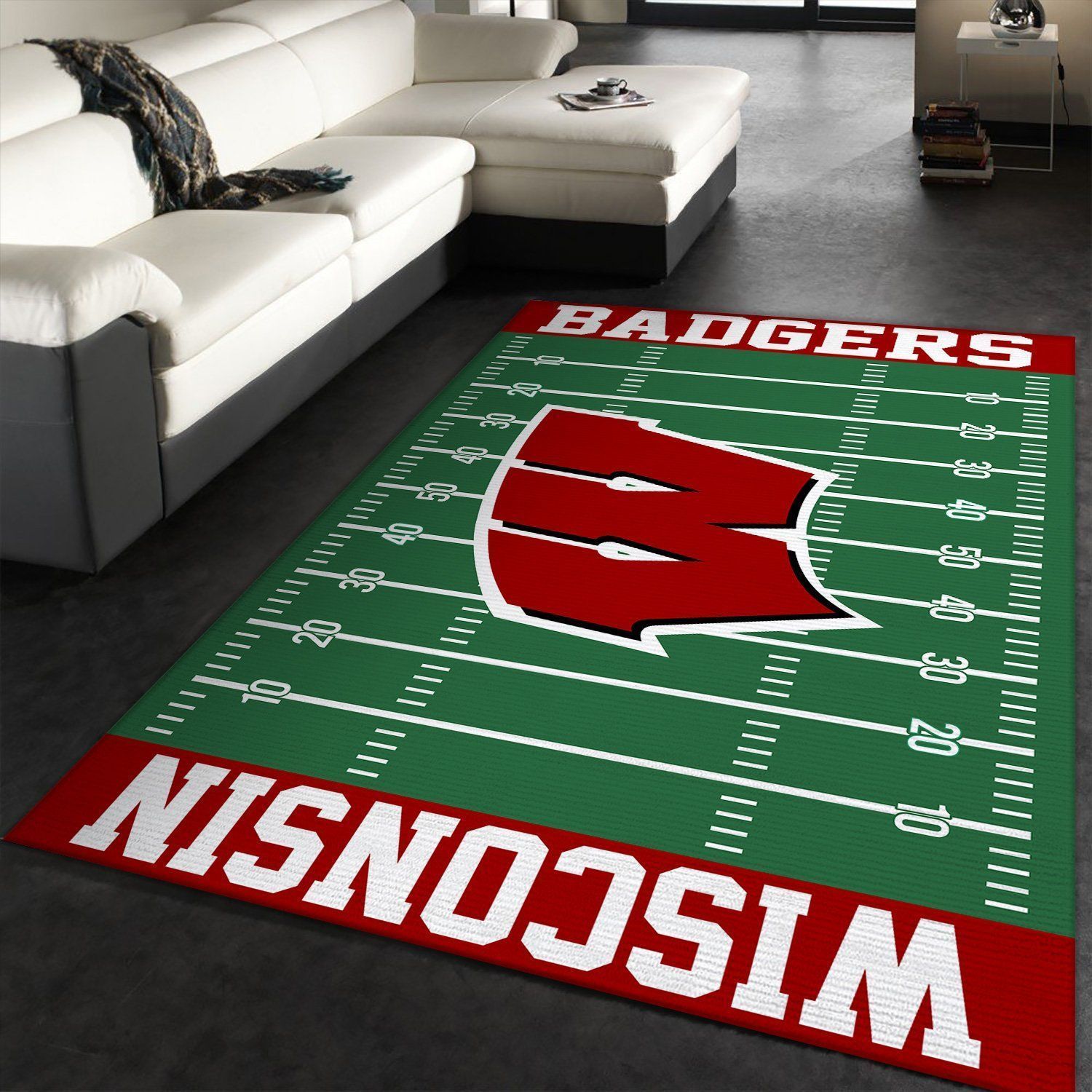 Nfl Team Wisconsin Badgers Home Field Area Rug Sport Home Decor - Indoor Outdoor Rugs