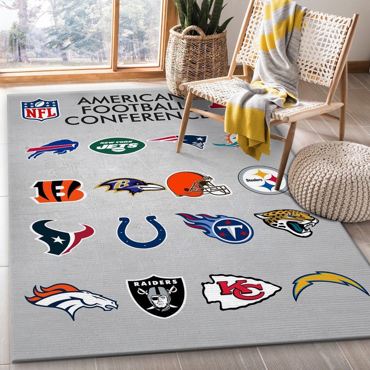 Nfl Teams Metallic Afc Nfl Area Rug Bedroom Rug Home Decor Floor Decor - Indoor Outdoor Rugs