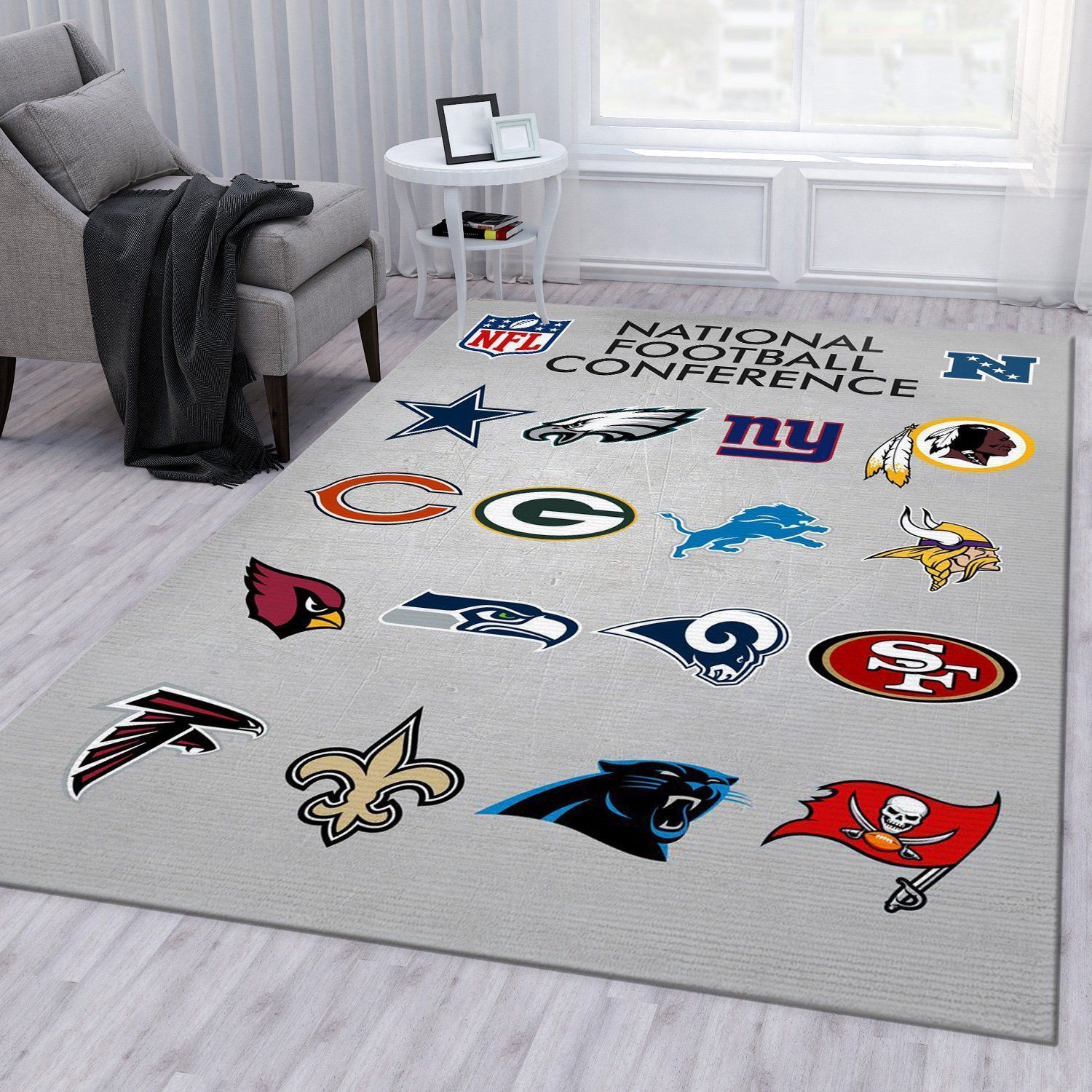 Nfl Teams Metallic Nfc Nfl Area Rug Bedroom Rug Home US Decor - Indoor Outdoor Rugs