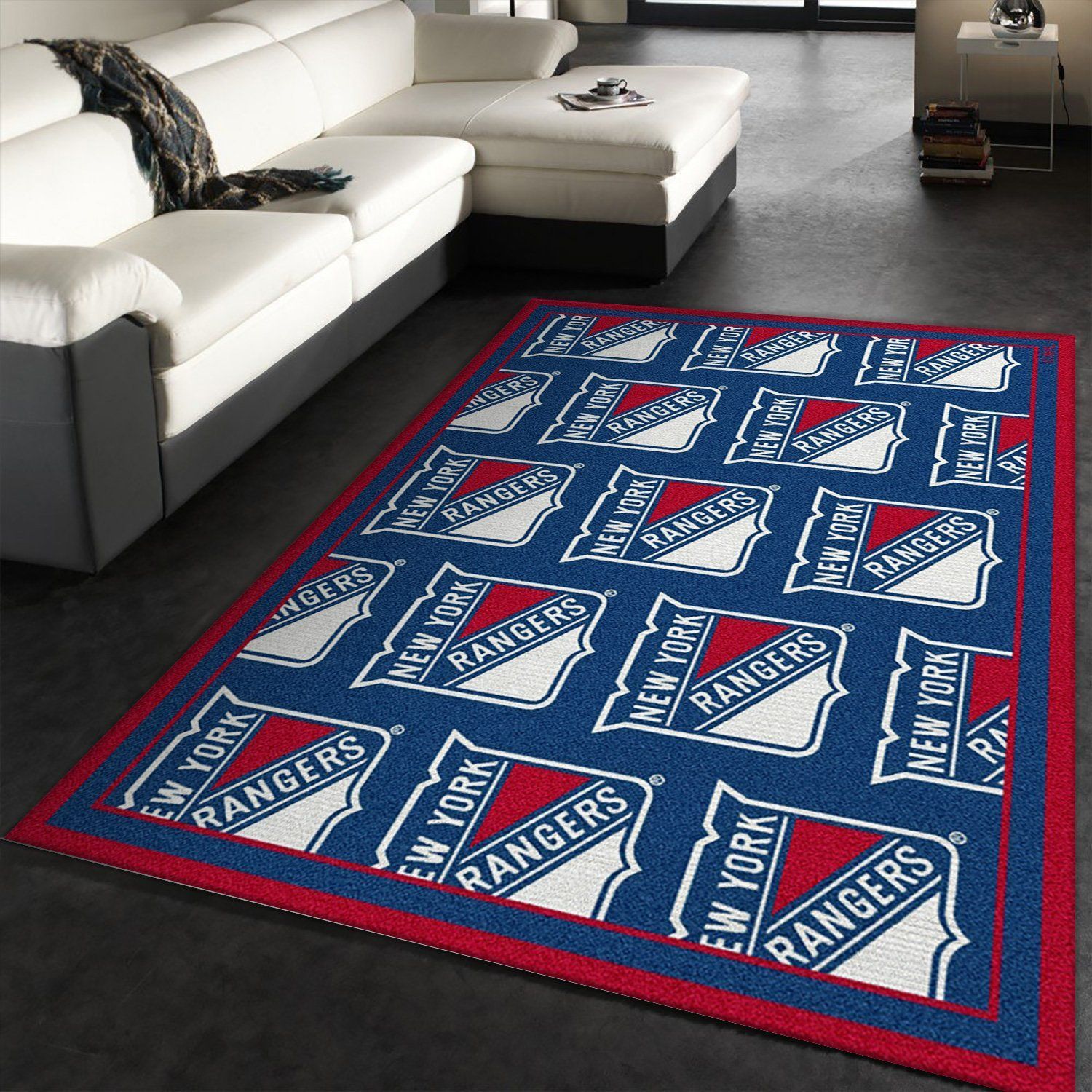 Nhl Repeat New York Rangers Area Rug, Living Room Rug, Home US Decor - Indoor Outdoor Rugs