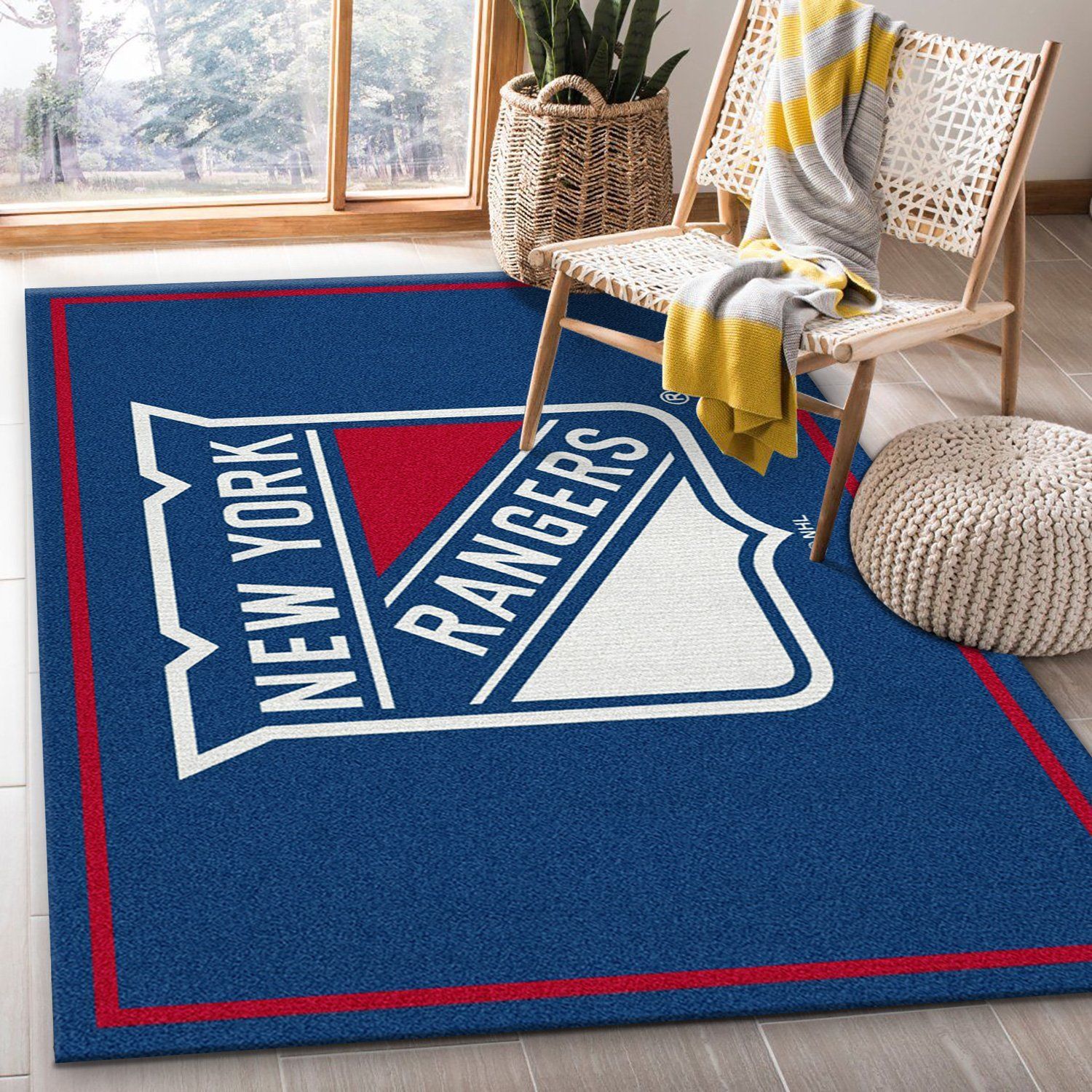Nhl Spirit New York Rangers Area Rug Carpet, Living Room Rug, Family Gift US Decor - Indoor Outdoor Rugs