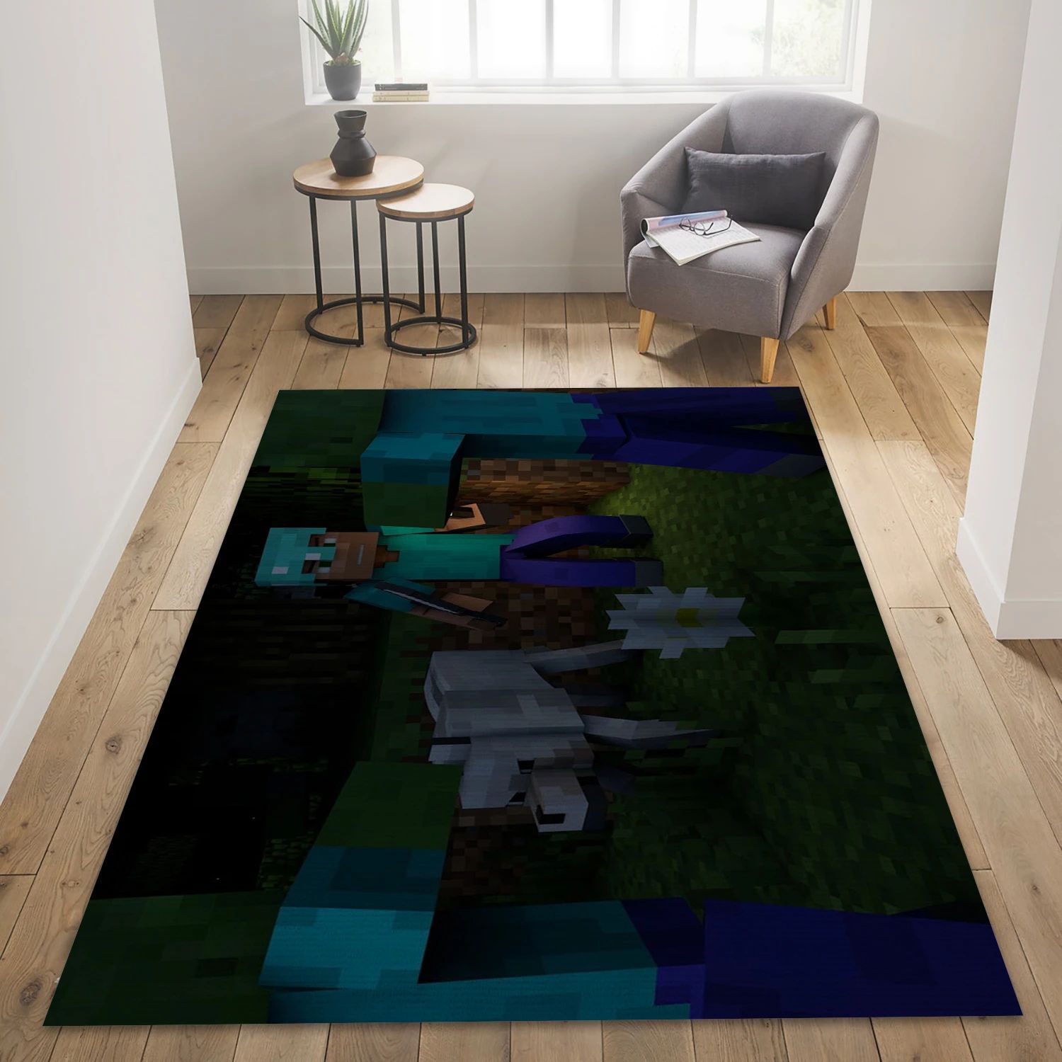 Night Time Again Video Game Reangle Rug