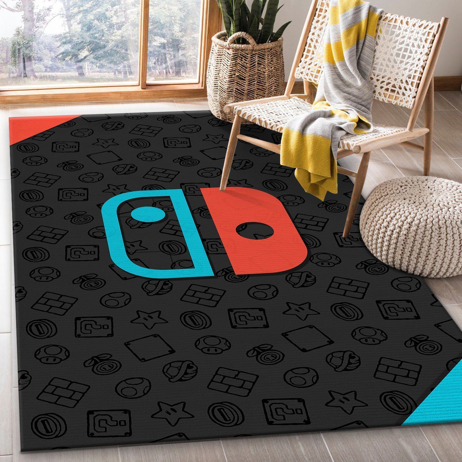 Nintendo Switch Gaming Collection Area Rugs Living Room Carpet Floor Decor The US Decor - Indoor Outdoor Rugs