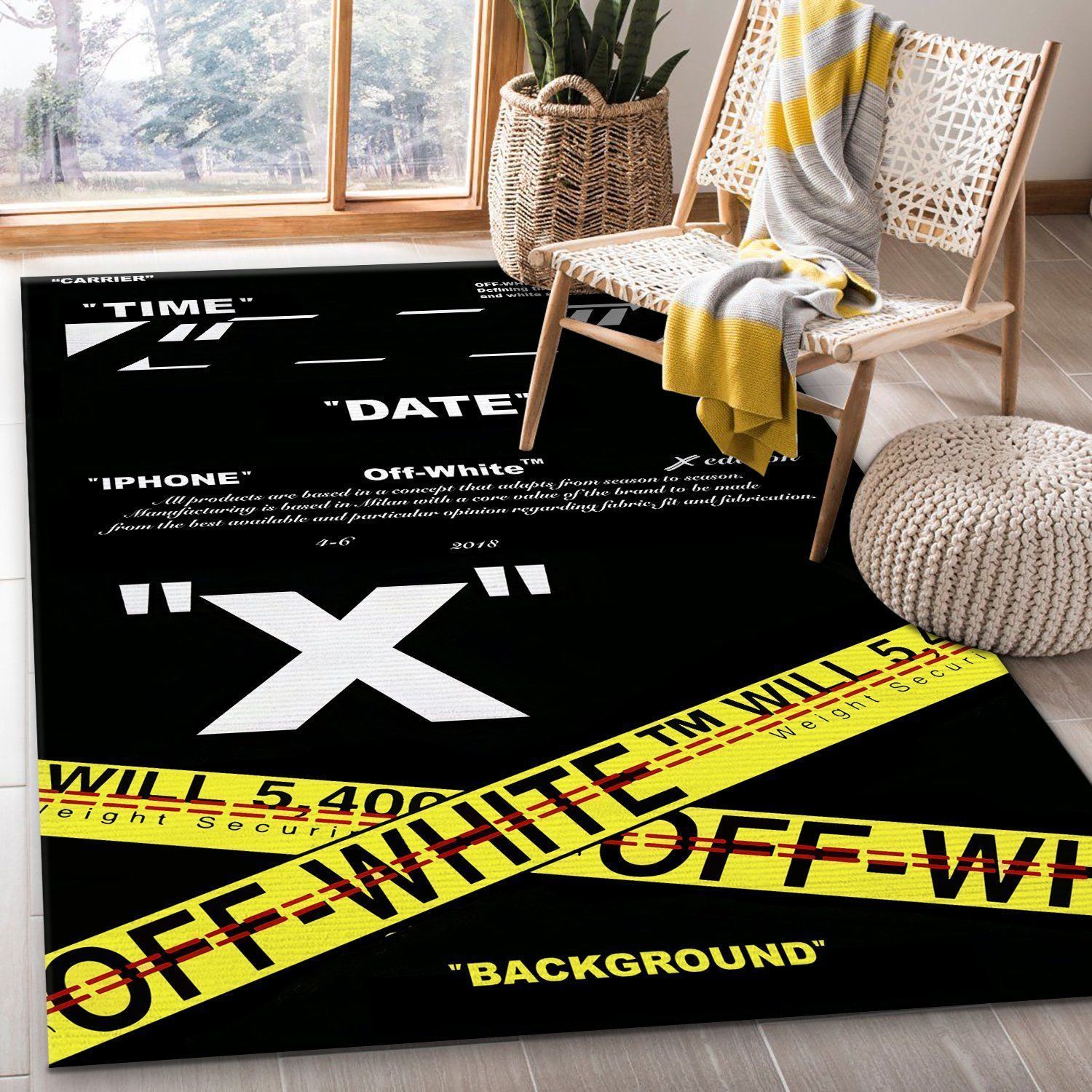 OFF WHITE Logo Area Rugs Living Room Carpet FN181251 Christmas Gift Brands Fashion Floor Decor The US Decor - Indoor Outdoor Rugs