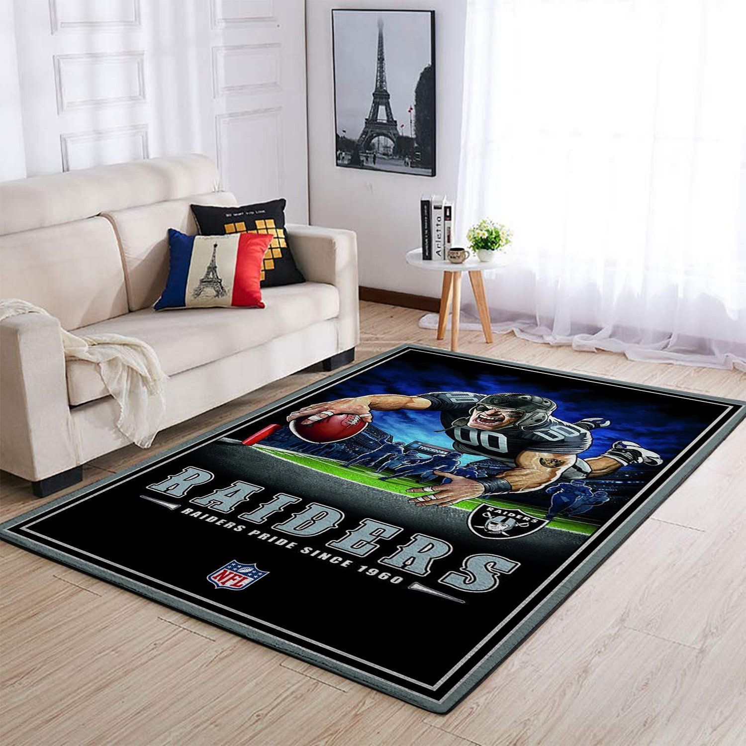 Oakland Raiders Nfl Team Pride Nice Gift Home Decor Rectangle Area Rug - Indoor Outdoor Rugs