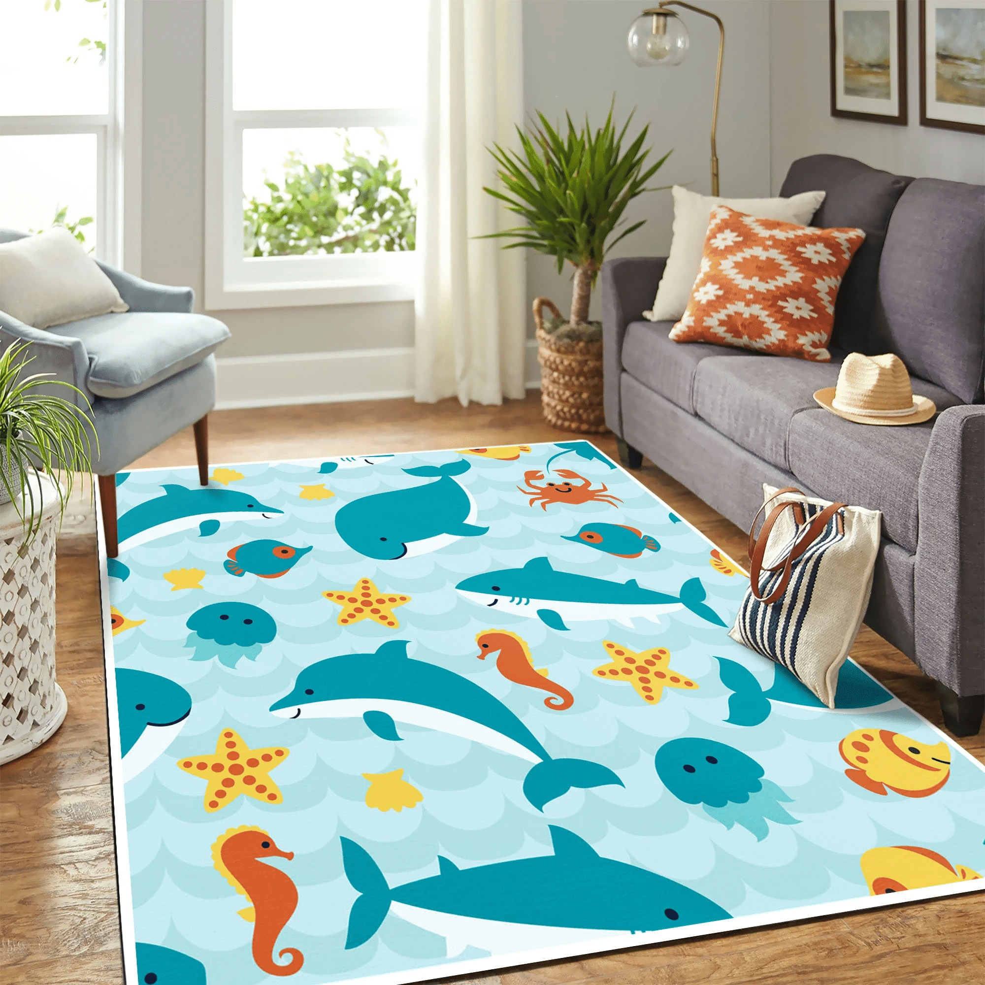 Ocean Pattern Mk Carpet Area Rug Chrismas Gift - Indoor Outdoor Rugs