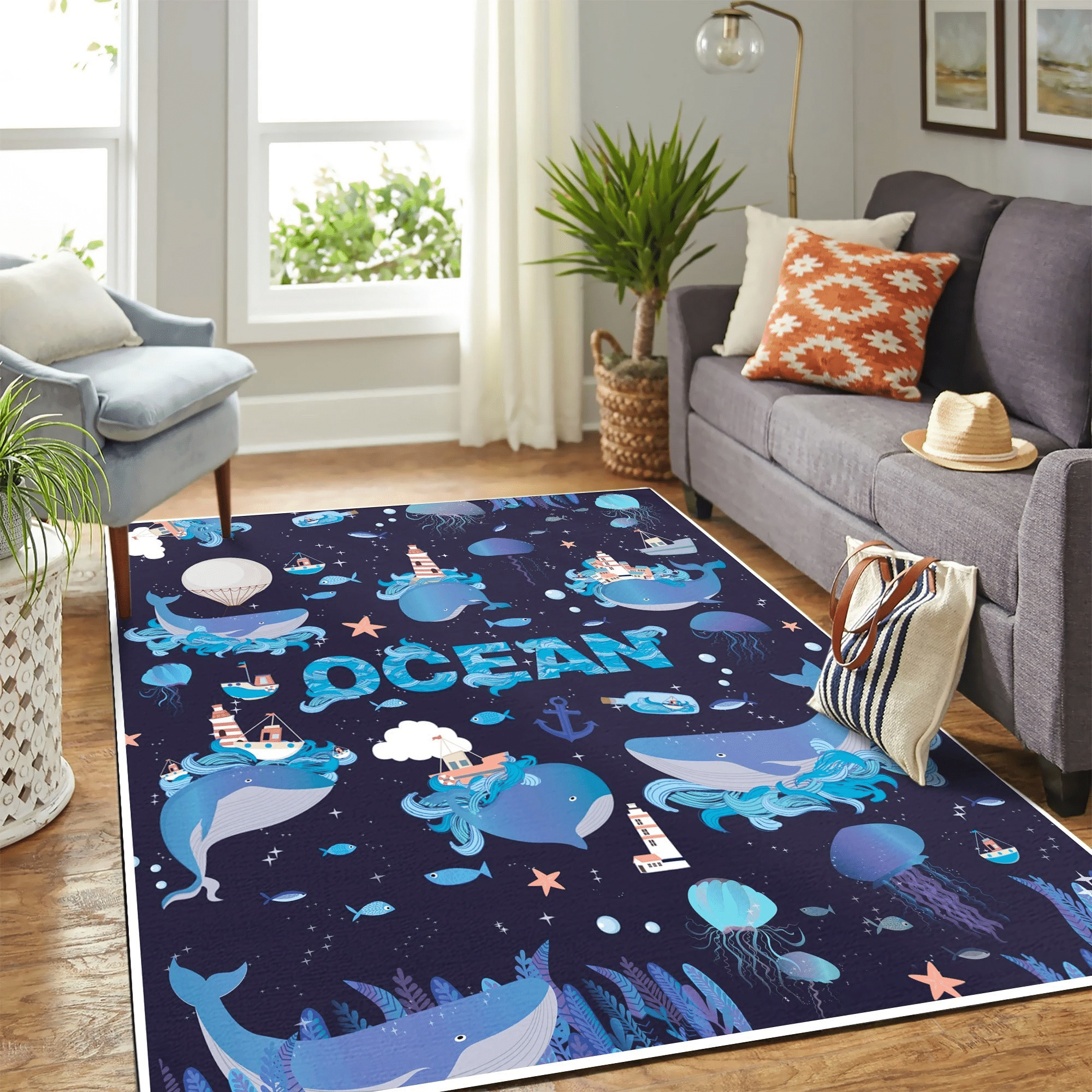 Ocean Pattern Mk Carpet Area Rug Chrismas Gift - Indoor Outdoor Rugs