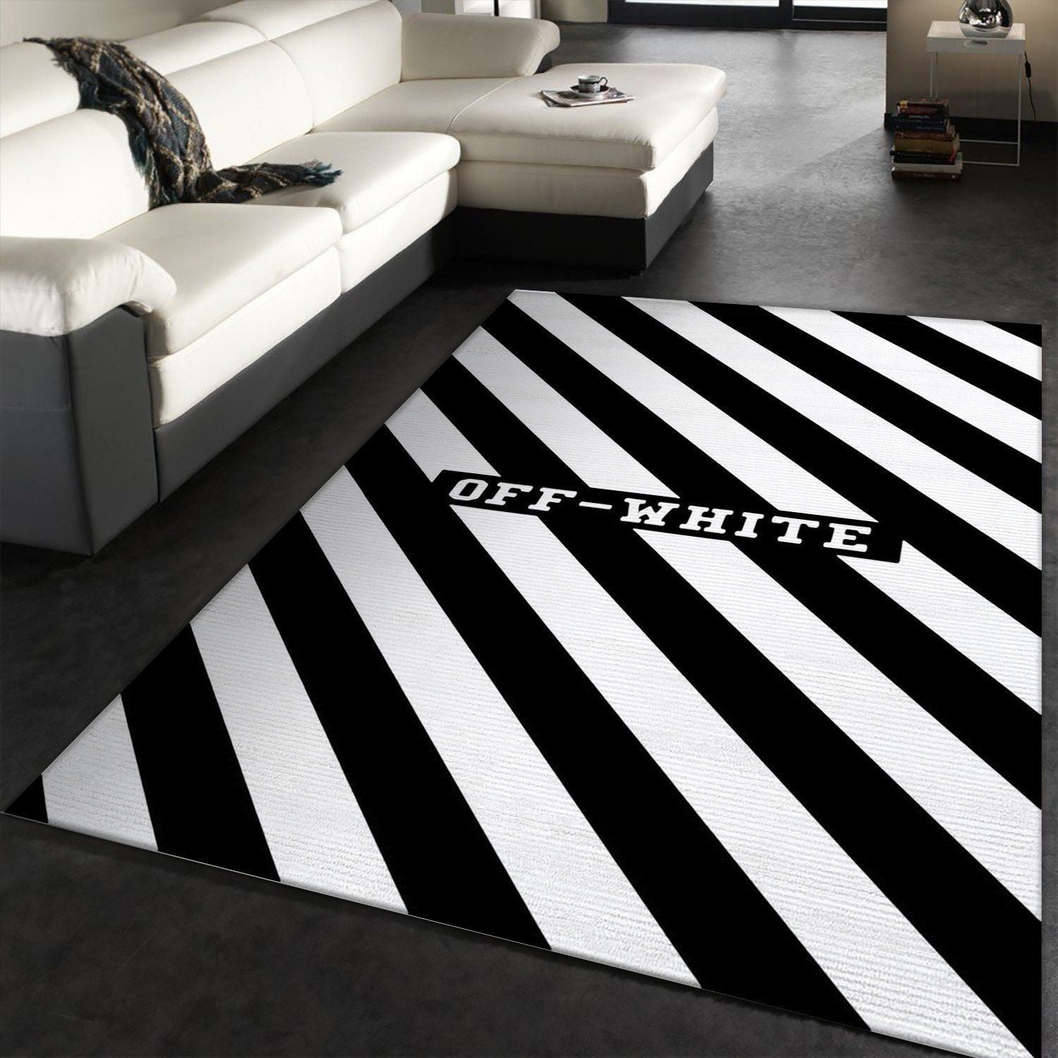 Off White Area Rug Fashion Brand Rug Home Decor Floor Decor - Indoor Outdoor Rugs