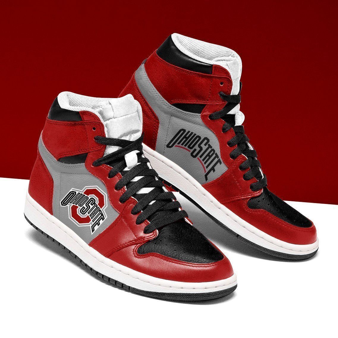 Ohio State Buckeyes Ncaa Men Air Jordan Unique Ohio State Buckeyes Football Custom Shoes Sport Sneakers