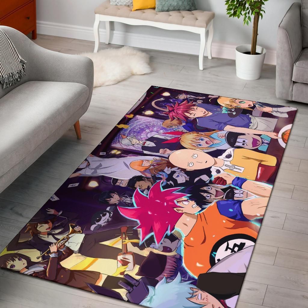 One Punch Man And Goku Area Rug Chrismas Gift - Indoor Outdoor Rugs