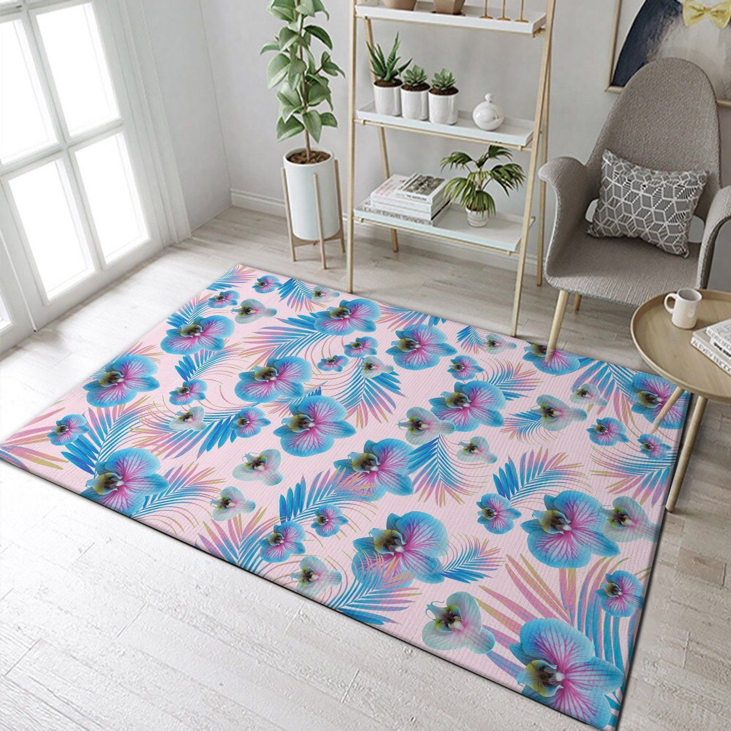 Orchid Palm Leaves Dream 1 Area Rug