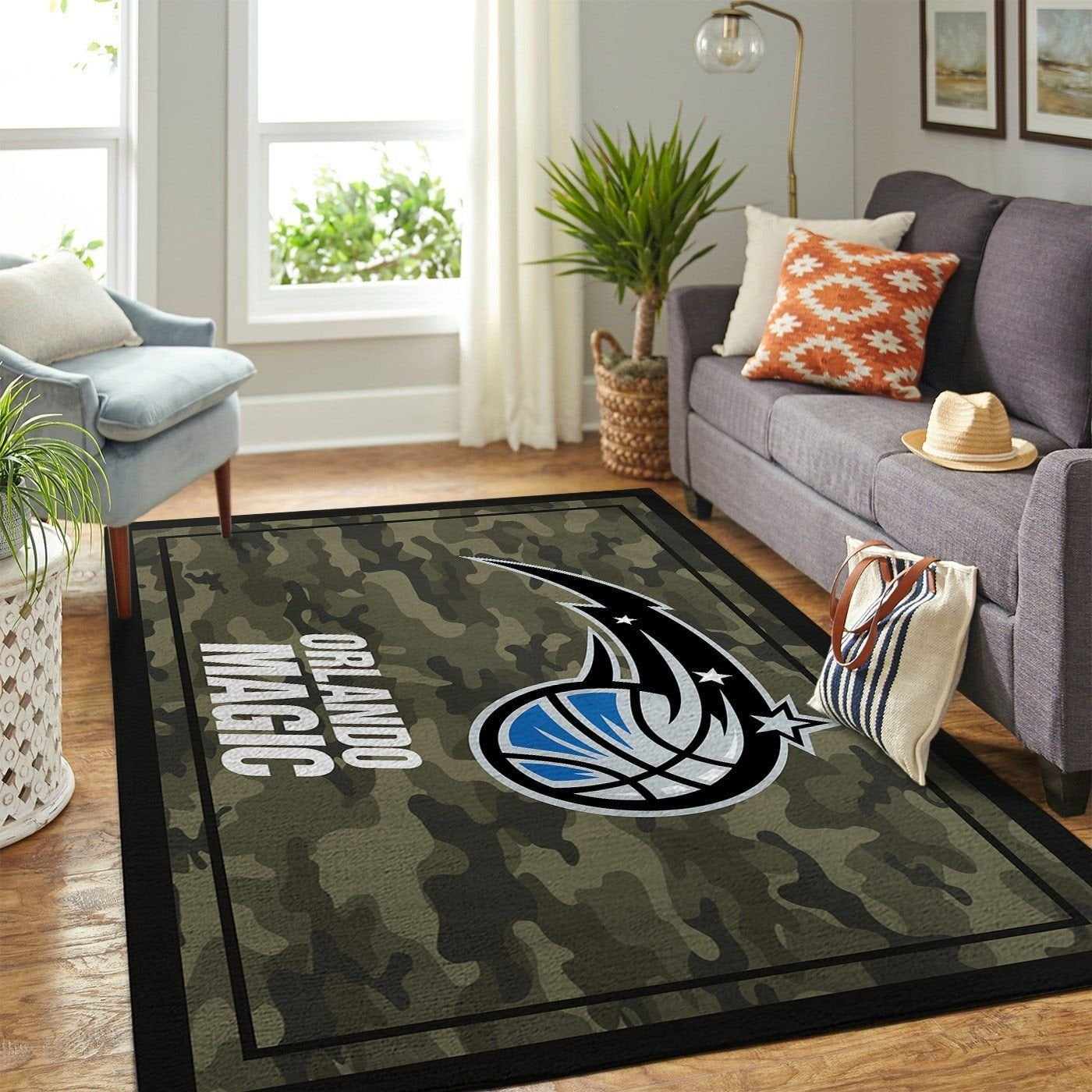 Orlando Magic Nba Team Logo Camo Style Nice Gift Home Decor Rectangle Area Rug - Indoor Outdoor Rugs