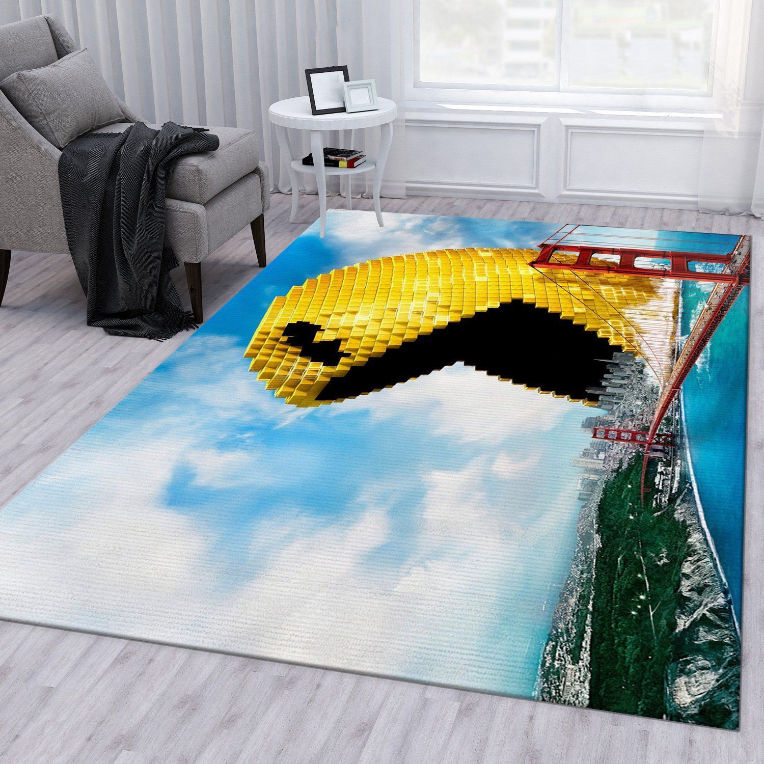 Pacman Eat City Gaming Area Rug Living Room Rug Home Decor Floor Decor - Indoor Outdoor Rugs