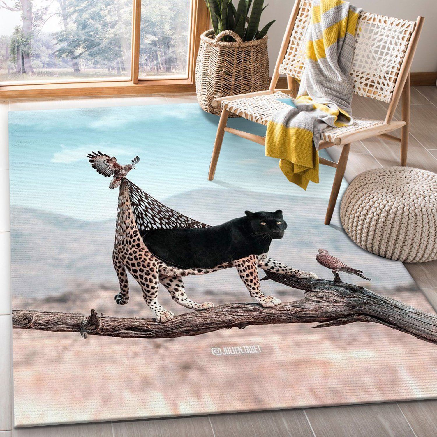 Panther Area Rug Bedroom Rug Family Gift US Decor - Indoor Outdoor Rugs