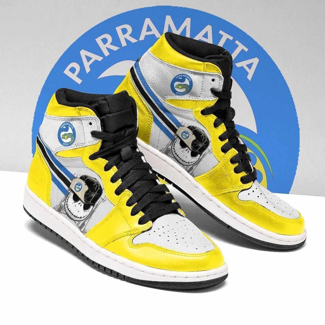 Parramatta Eels Nrl Football Jack Skellington Air Jordan Shoes Sport Sneakers