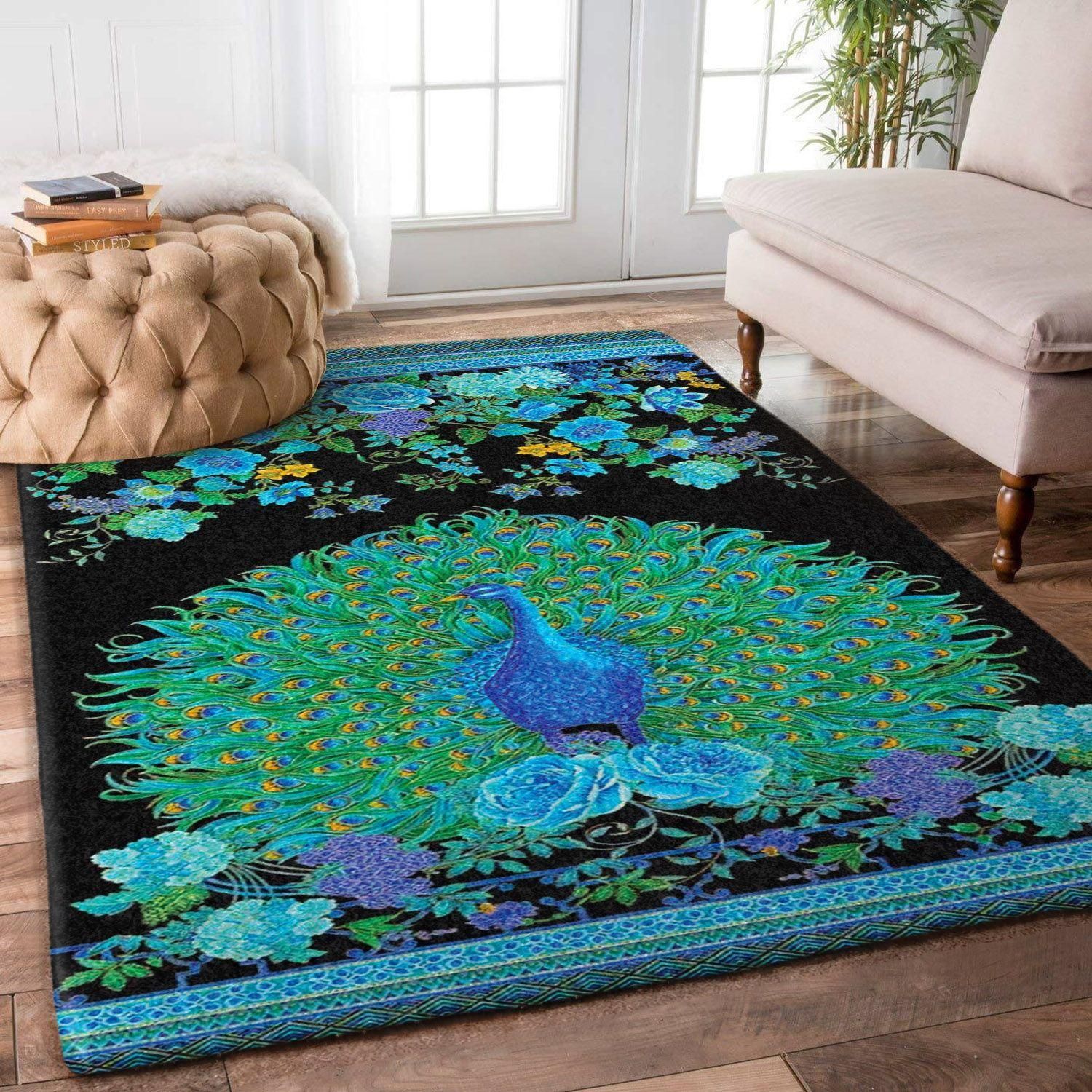 Peacock Rug - Indoor Outdoor Rugs