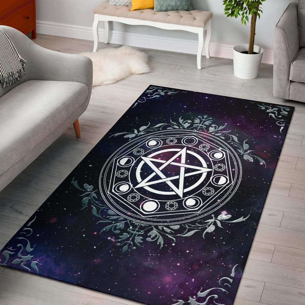 Pentagram Wicca Area Rug Chrismas Gift - Indoor Outdoor Rugs