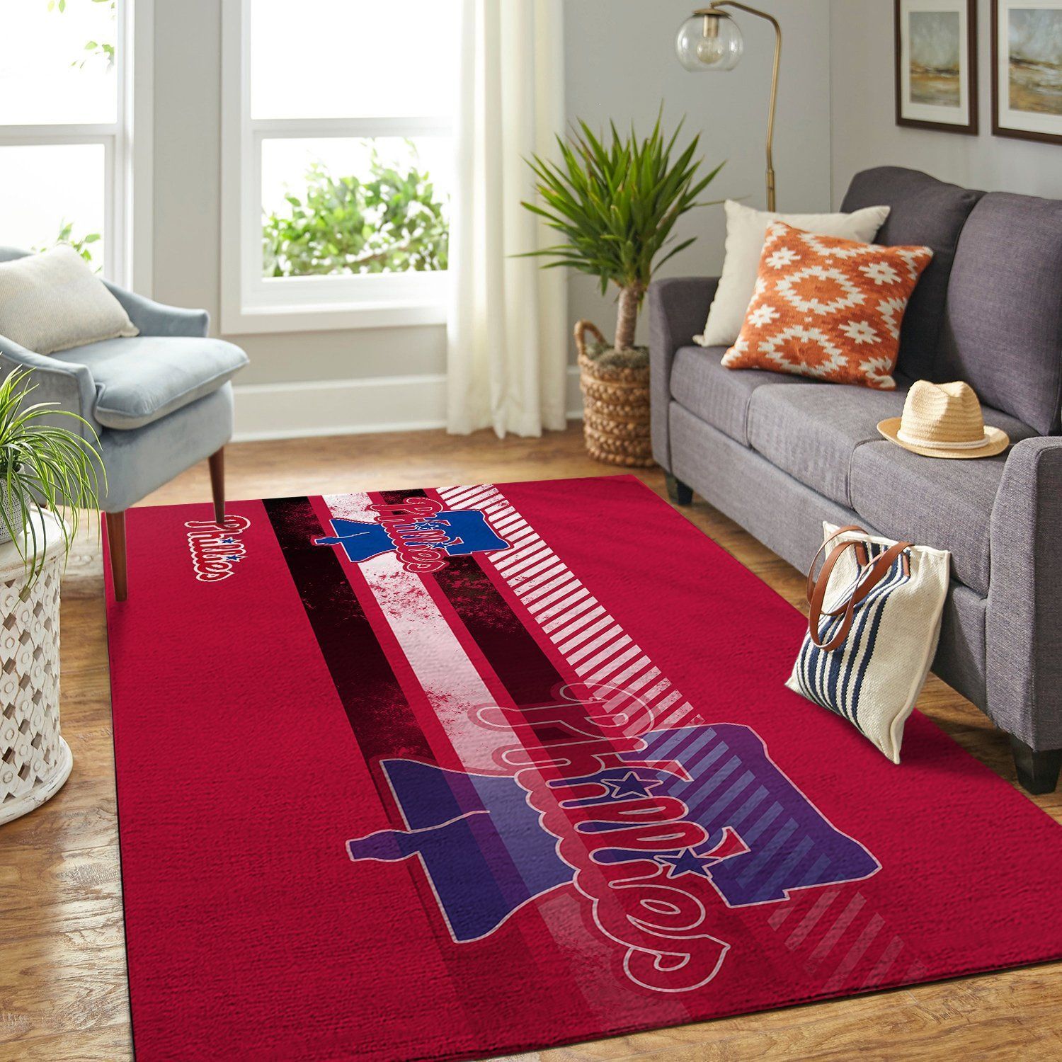 Philadelphia Phillies Mlb Team Logo Nice Gift Home Decor Rectangle Area Rug - Indoor Outdoor Rugs