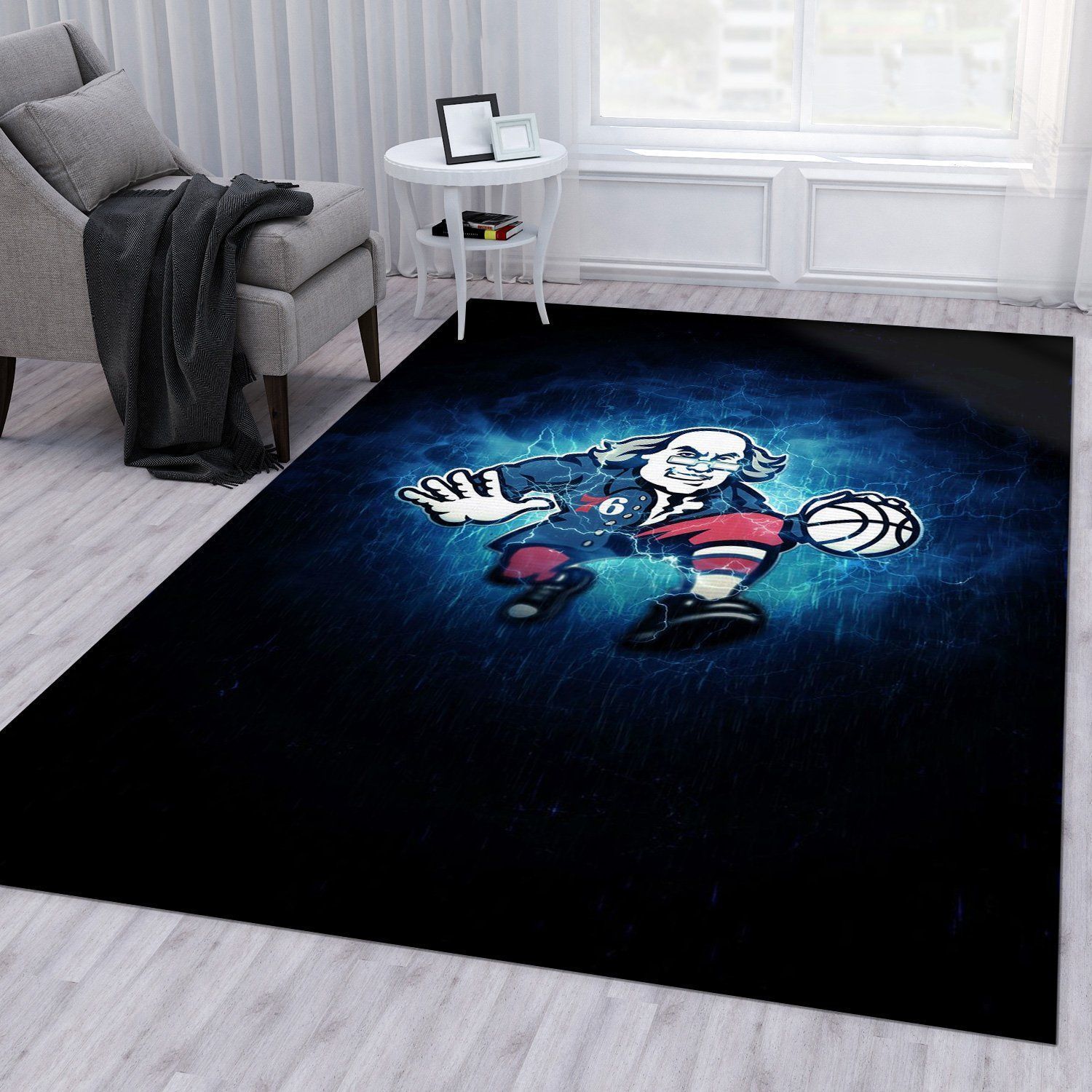 Philadelphia Sixers NFL Area Rug Bedroom Rug Home Decor Floor Decor - Indoor Outdoor Rugs