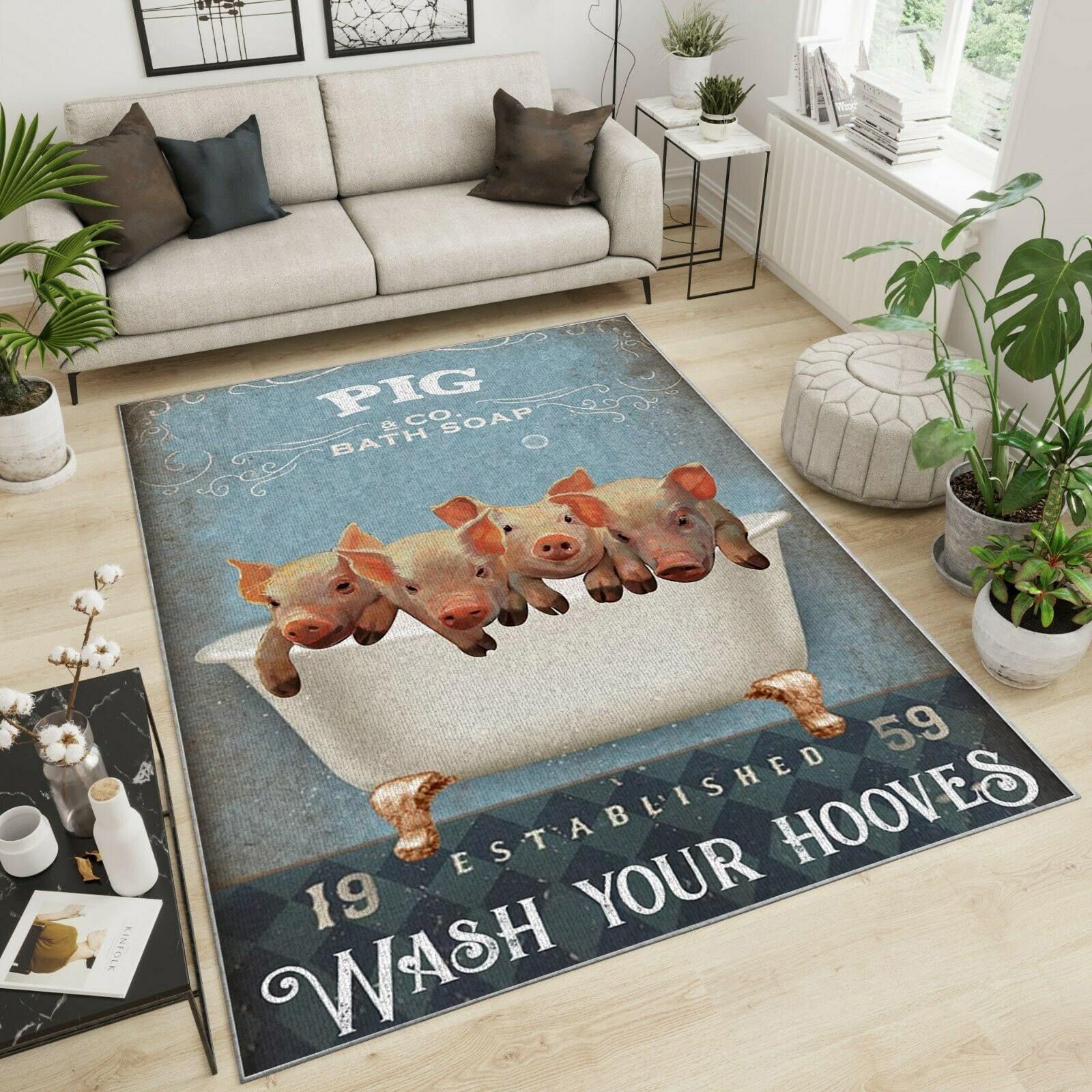 Pig Area Rug Chrismas Gift - Indoor Outdoor Rugs