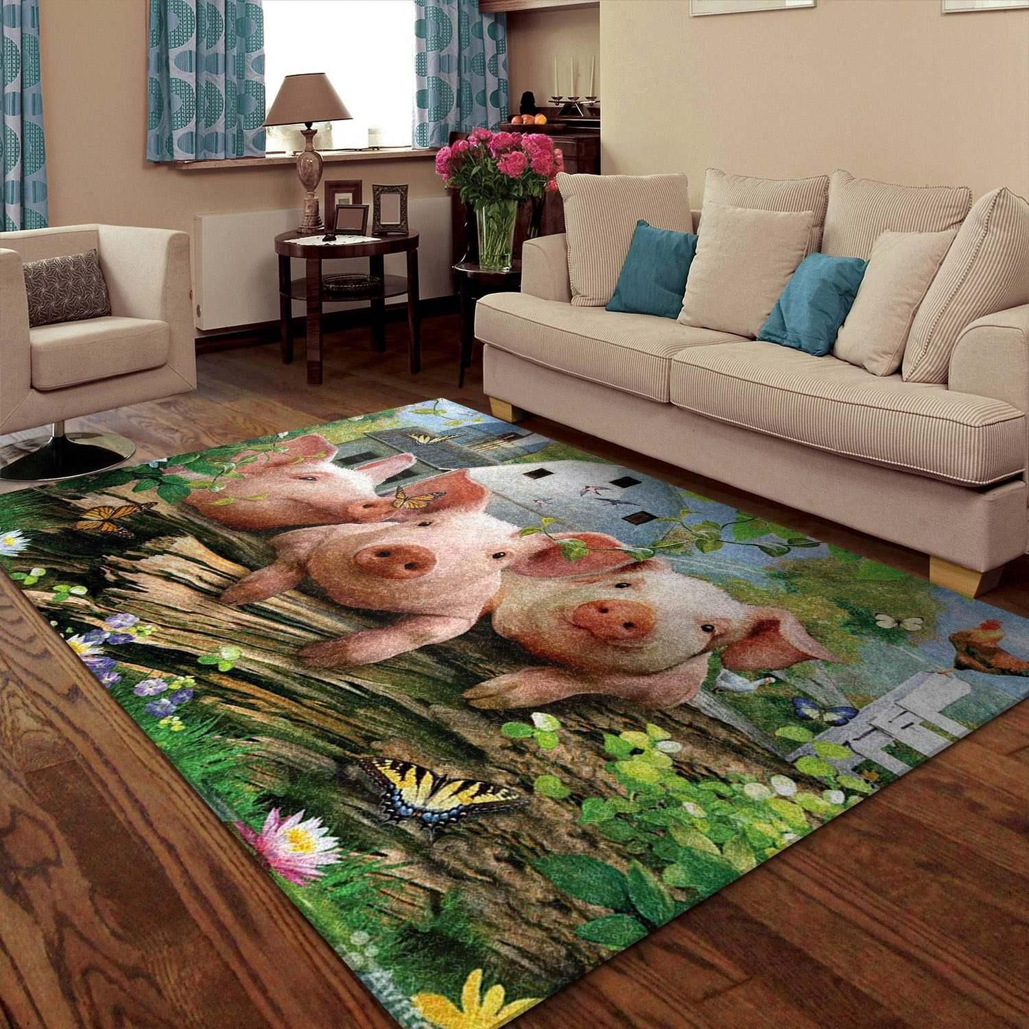 Pig Rug Chrismas Gift - Indoor Outdoor Rugs