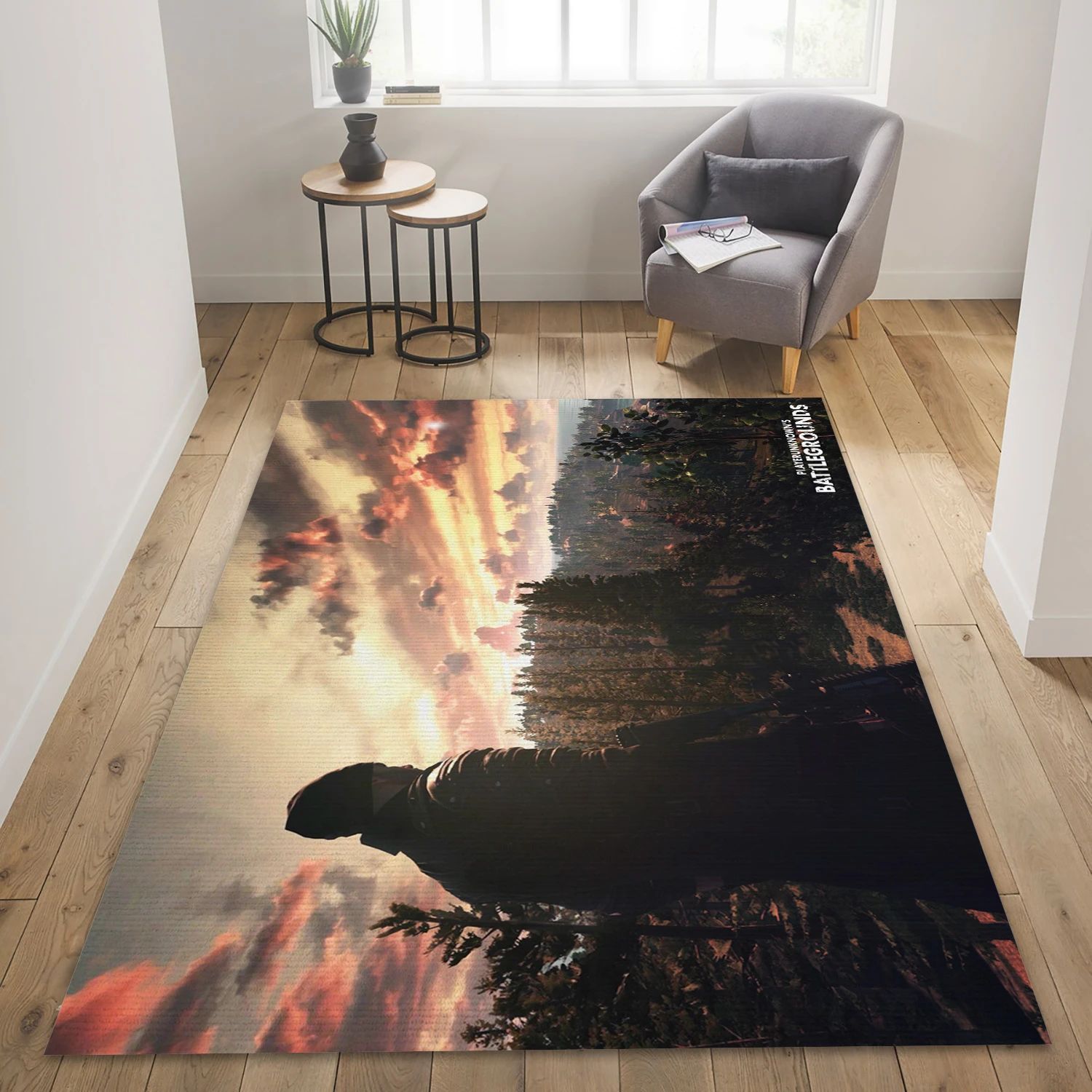 Playerunknowns Battlegrounds Video Game Reangle Rug