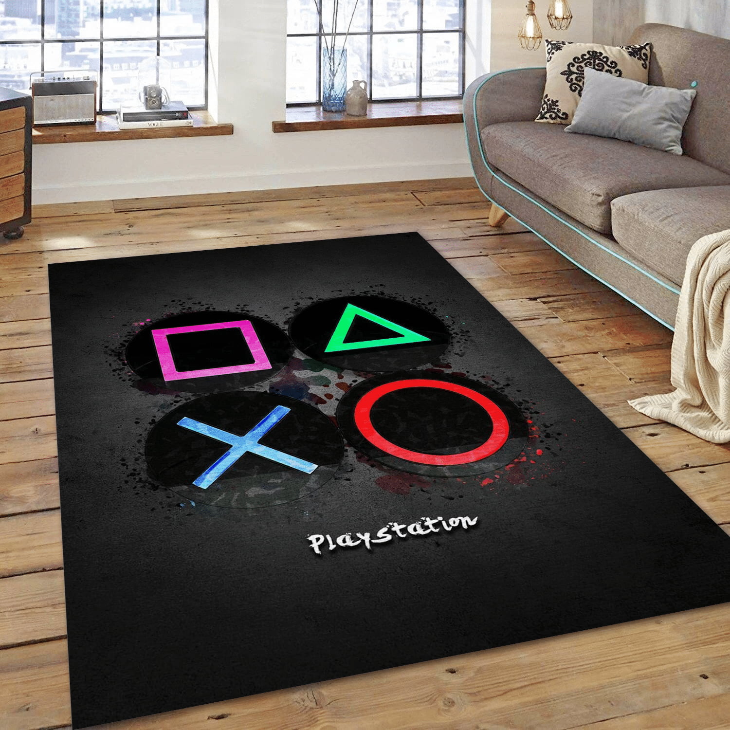 Playstation Buttons Area Rug Carpet