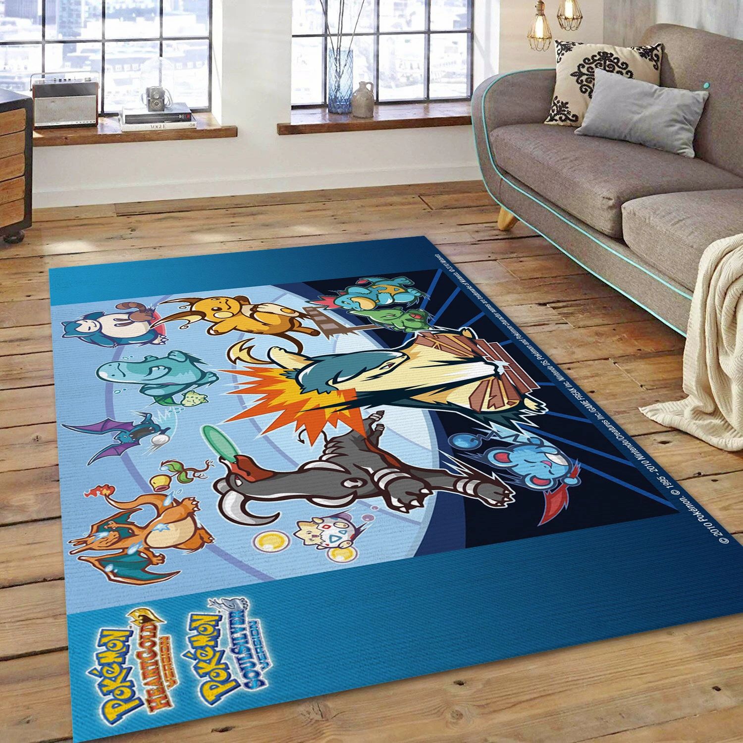 Pok Mon Heartgold And Soulsilver Video Game Area Rug For Christmas