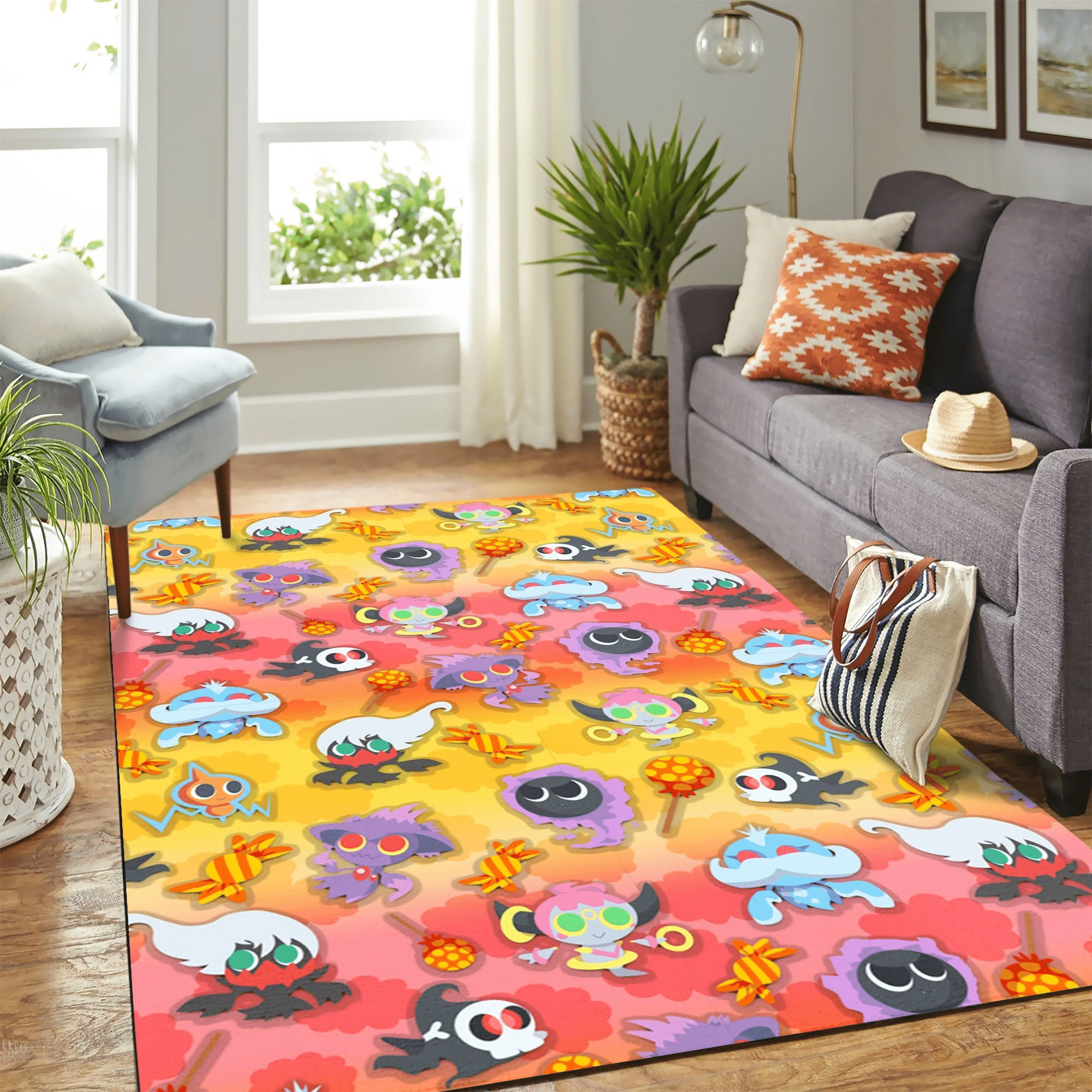 Pokemon Halloween Carpet Floor Area Rug Chrismas Gift - Indoor Outdoor Rugs