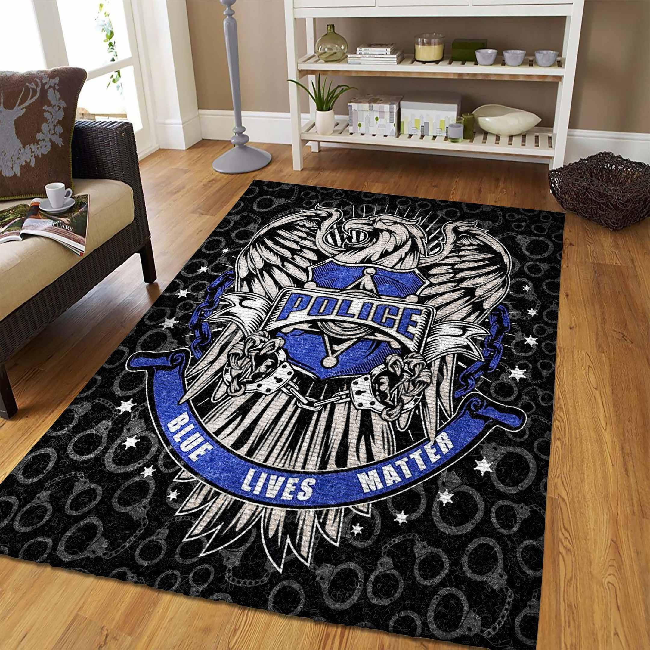 Police Rug Chrismas Gift - Indoor Outdoor Rugs