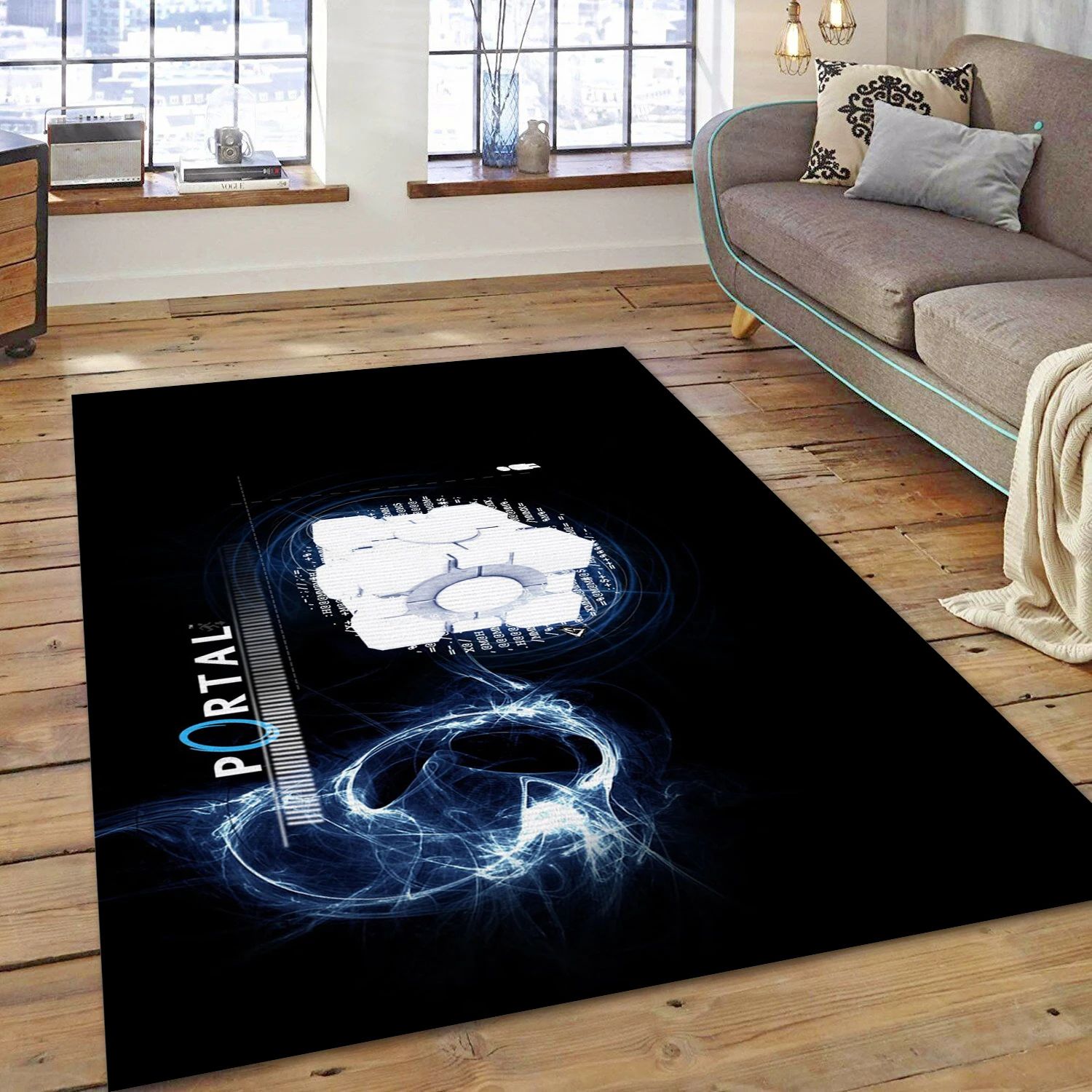 Portal Video Game Reangle Rug